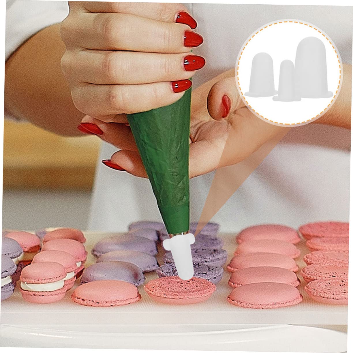 6 Piezas Protectores de Boquillas para Tubería de Repostería Fundas de Silicona para Decoración de Pasteles Cubiertas Anti-Secado y Goteo para Kit Decoración Pasteles Pequeño