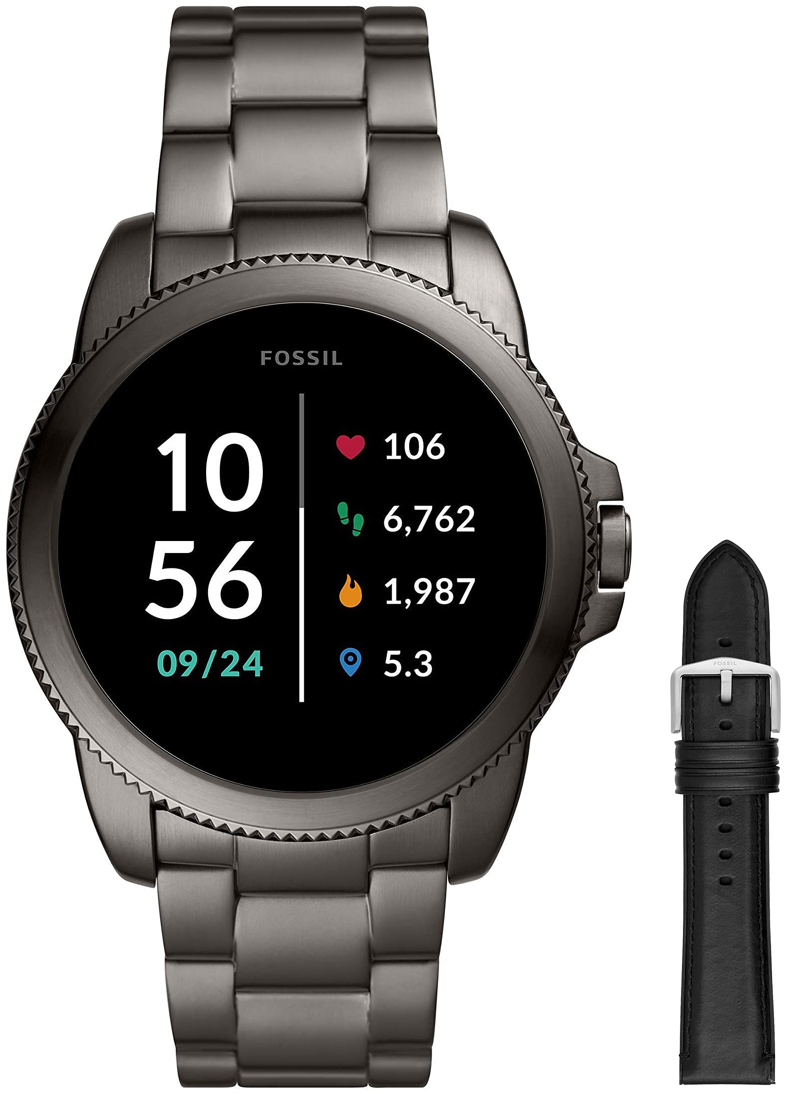 Fossil Men Gen 5E Touchscreen Smartwatch with Speaker, Heart Rate, GPS, NFC, and Smartphone Notifications + Fossil Men's L...