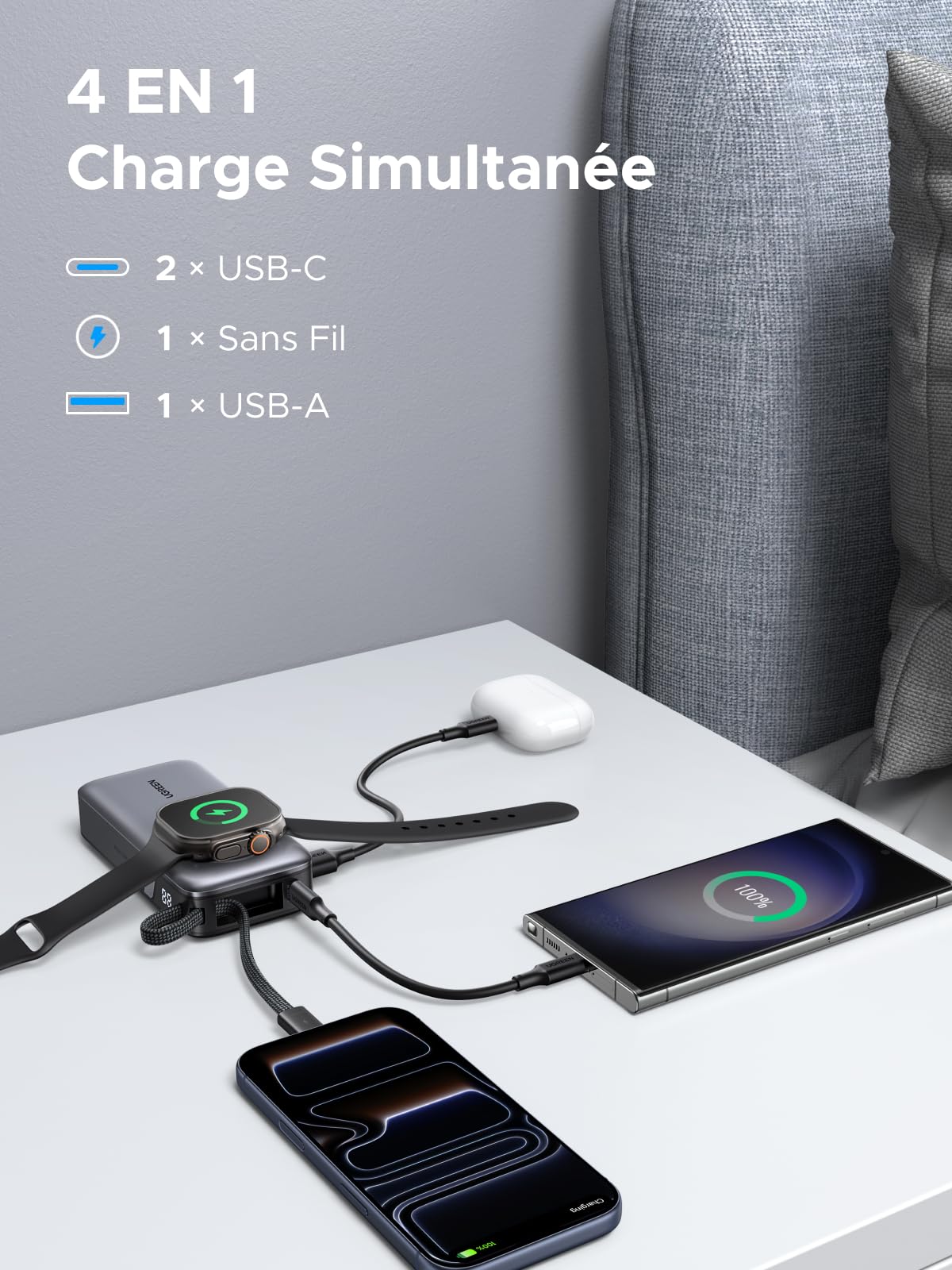 UGREEN Nexode 30W Batterie Externe 10000mAh Power Bank Charge Rapide