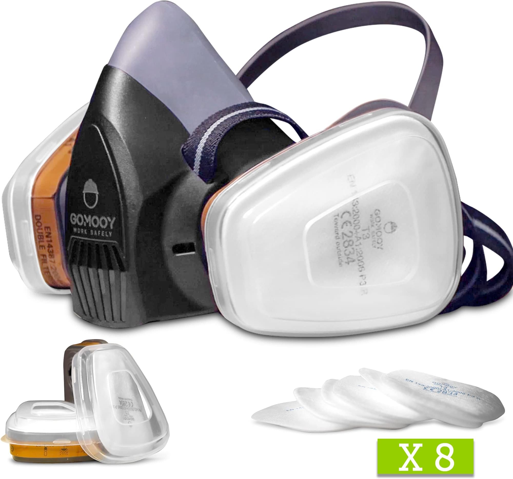 AirGearPro F-500 ABEK1-P2 Filtres Pour Masque Respiratoire G-500/M-500/G-750 - Protection Anti-Poussière & Anti-Gaz