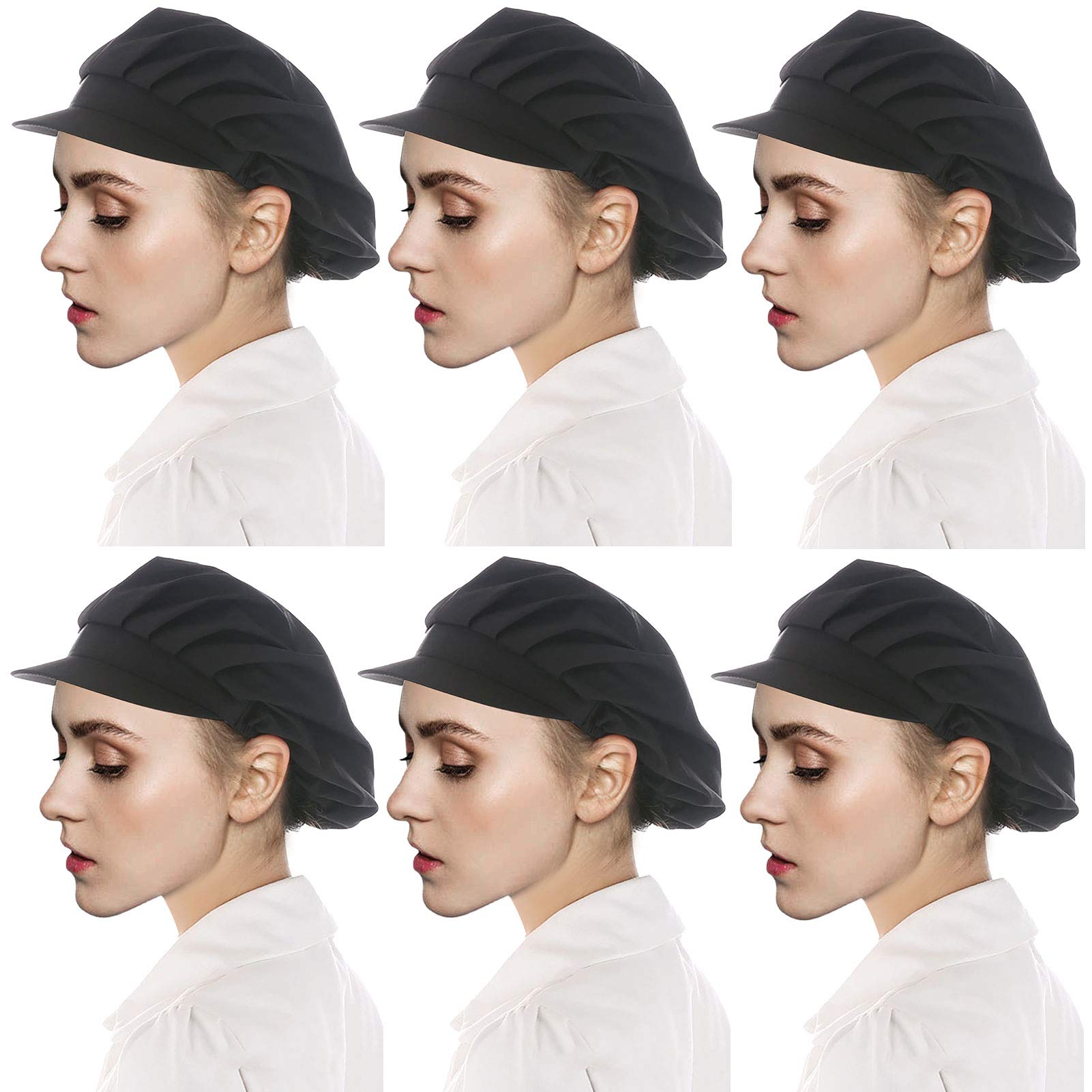 6/8/10 Pack Chef Hat Adult Adjustable Elastic Chef Cap Baker Kitchen Cooking Food Service Hair Nets Mesh Bouffant