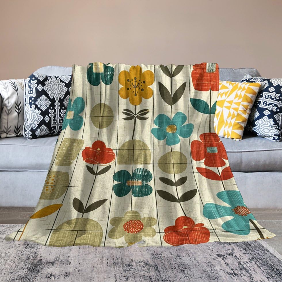 Plaid lit et canapé en flanelle jaune moutarde couverture toutes saisons