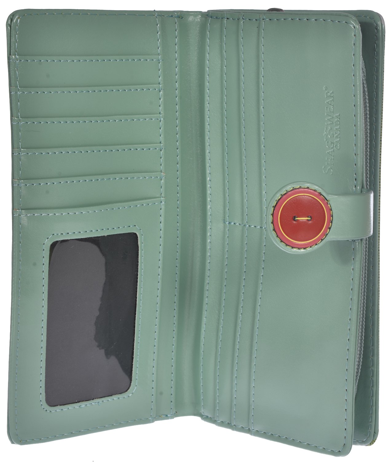 Shag Wear Große Clutch für Damen, veganes Kunstleder, mit Münzfach mit Reißverschluss