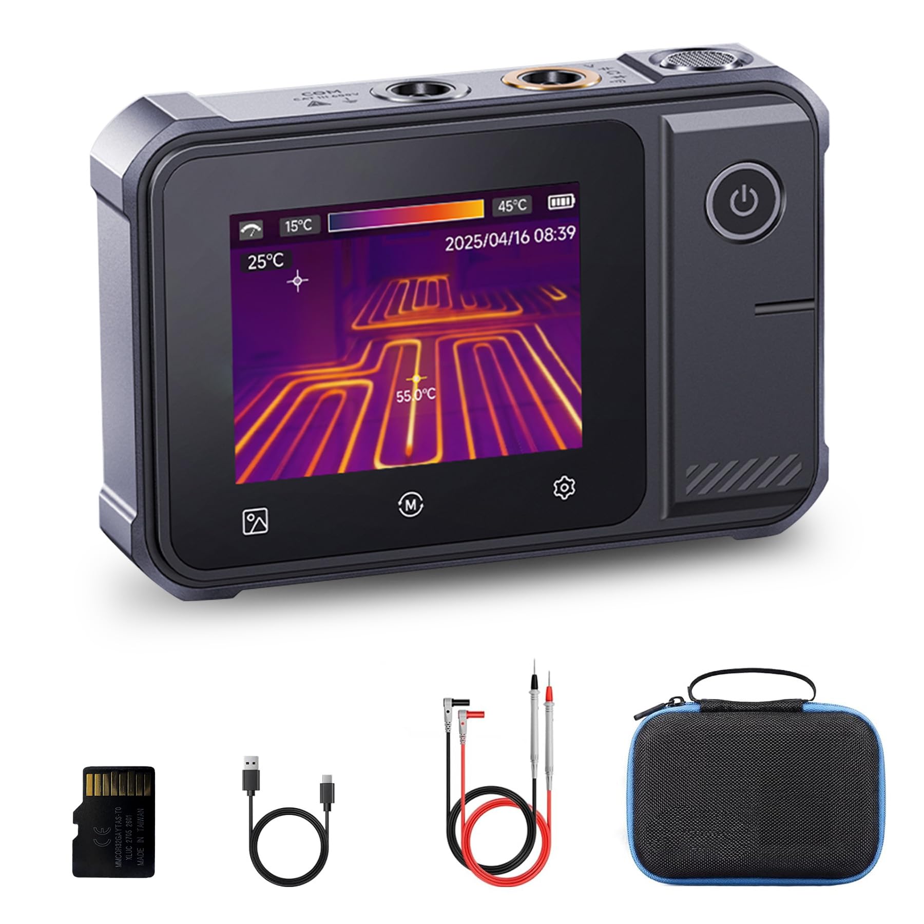 TDM-120P Termocamera Multimetro 2in1, 120x90 Termocamera a infrarossi, da -20 °C a 400 °C, Touchscreen 2,8'', Multimetro Digitale TRMS 19999 Conteggi per applicazioni elettriche e Auto Repair