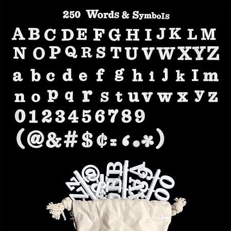 Amazon Pure Meritの大文字 小文字フェルトレターボード用 0 6インチ 0 8インチ オフホワイト 125個 アルファベット 番号記号変更可能文字ボード用キャンバスバッグ 文字のみ プレゼン 会議 セミナー用品 文房具 オフィス用品