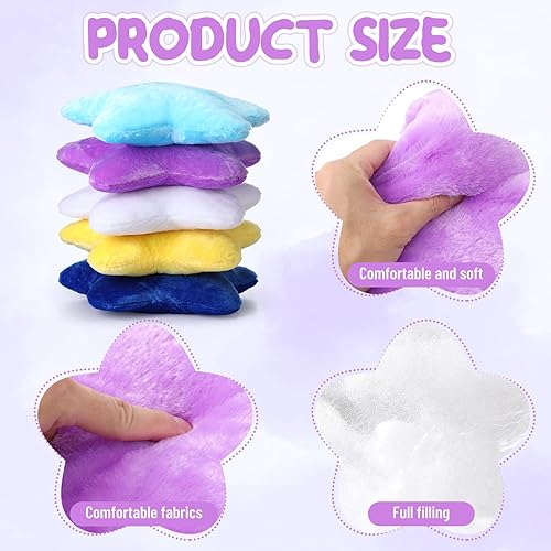Miniatura 3 de Soaoo Almohada con forma de estrella para niños, decoración de habitación de estrellas, cojín suave y bonito para sofá, sala de estar, dormitorio,