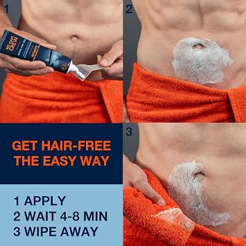 NO HAIR CREW Intimate Hair Removal Cream for Men 100 ml – The Original | For groin, scrotum, buttocks and pubic area. Hair-free in 4-8 minutes, no cuts, no razor burn and softer regrowth vs shaving.