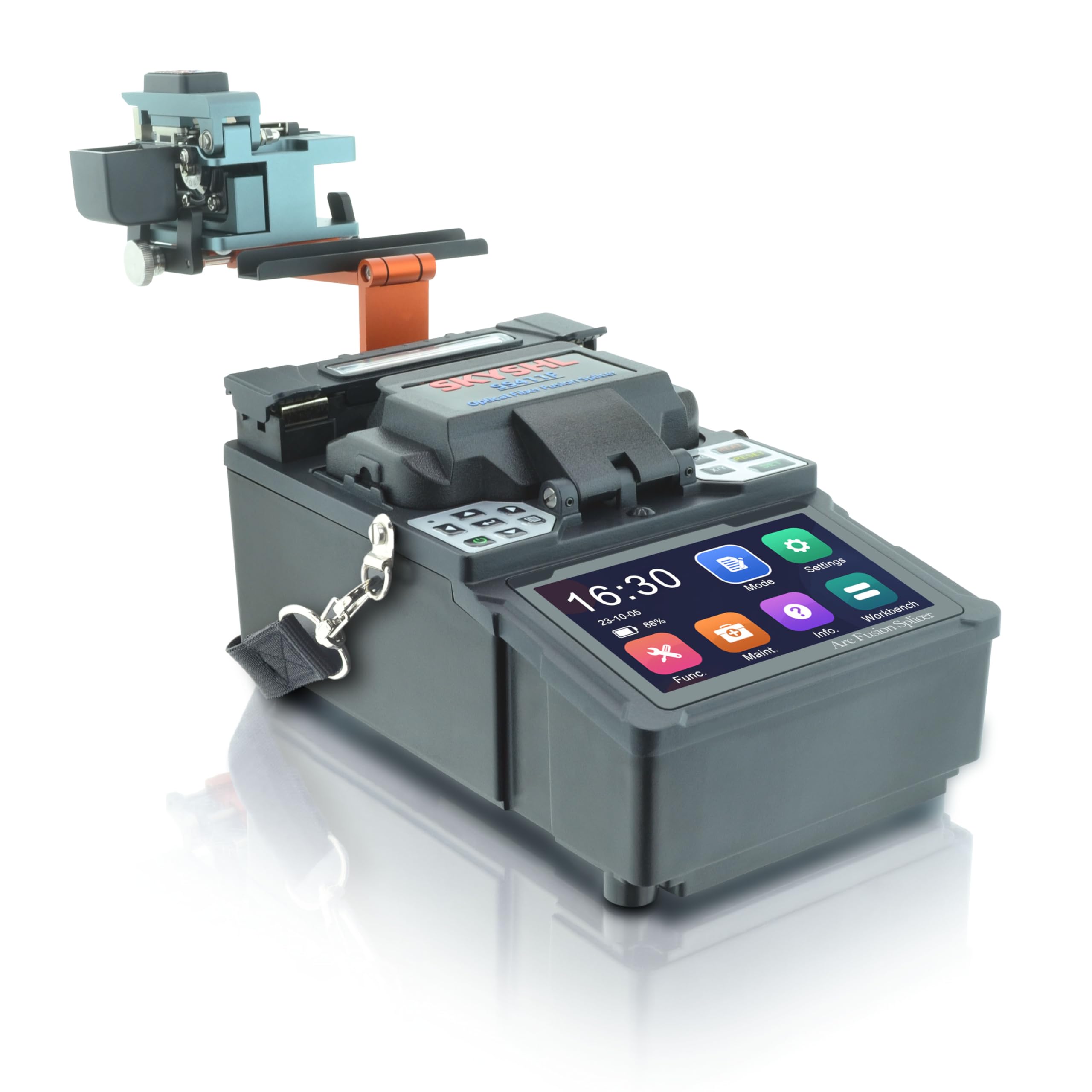 Alineación de Núcleo ARC Fusionadora de Fibra Óptica con 10xElectrodos y Pantalla Táctil de 4,3" Baja Pérdida de Empalme Mini Fusion Splicer Auto Empalmadora de Fibra Óptica -SS411F-511