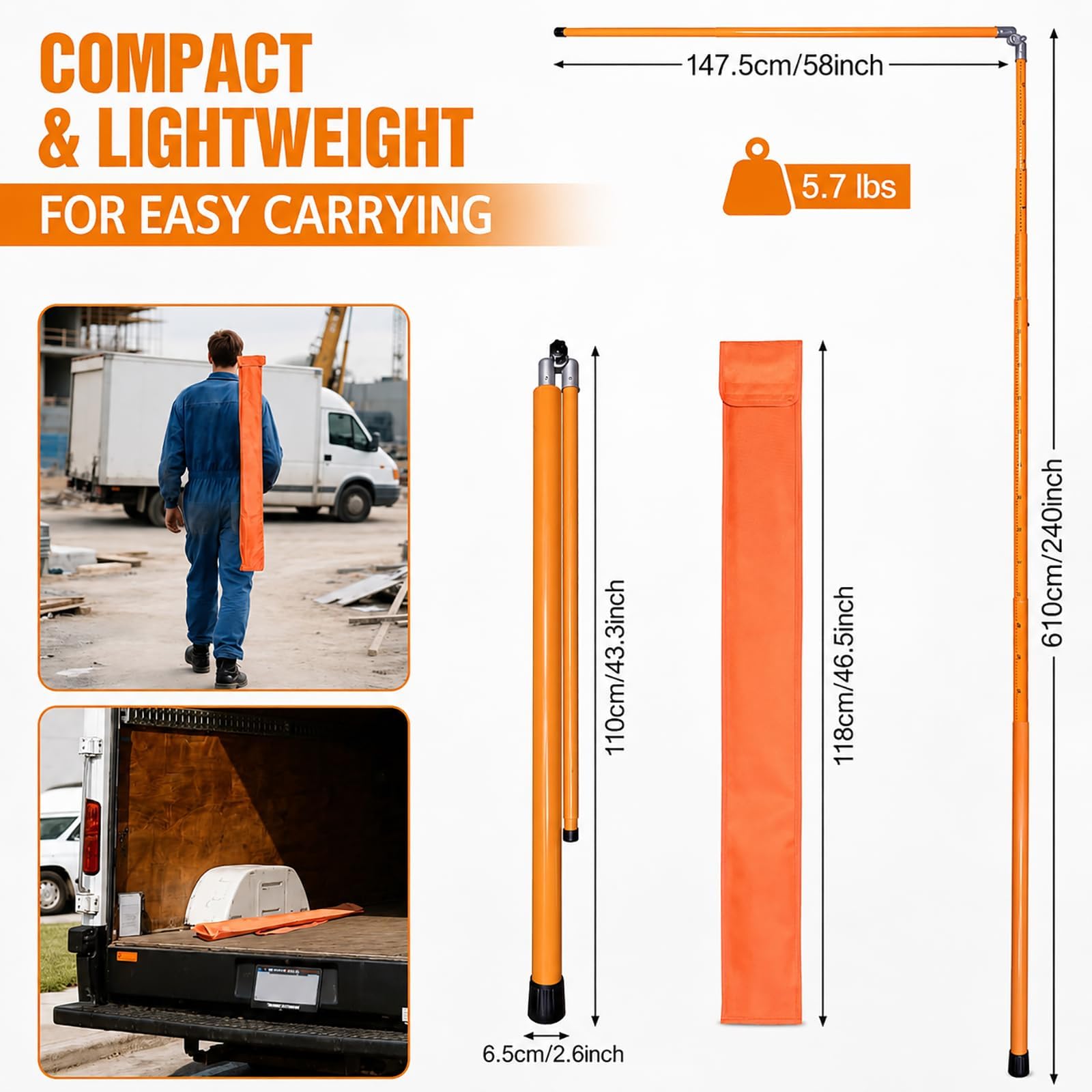 20FT Load Height Stick - Truck & Trailer Measurement -5