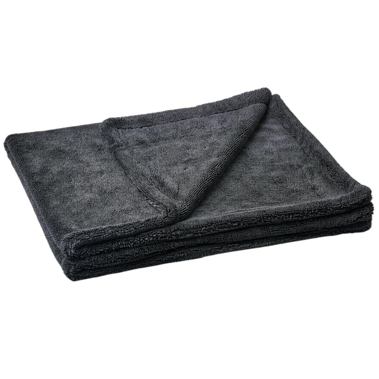 Glismoto Xtra Large Drying Towel 70x90 cm – 1400 GSM Premium Microfibre Car Drying Towel | Ultra Absorbent Triple Twisted Loop, Double-Sided Soft Finish for Scratch-Free Car Detailing - Dark Grey