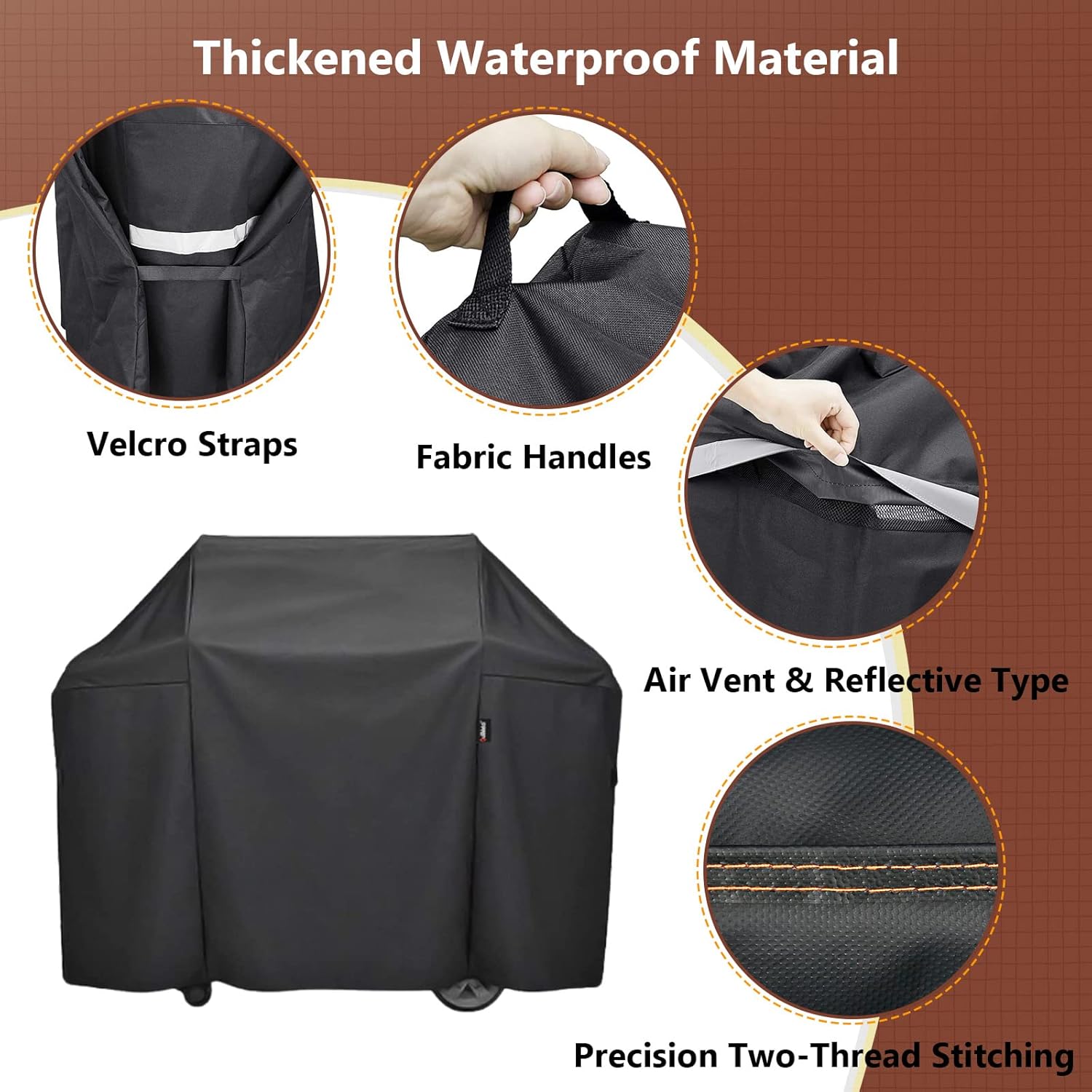 QuliMetal 58 Inch Grill Cover for Weber Genesis, Char Broil, Nexgrill, Dyna-Glo, Monument Grills, Brinkmann Gas Grills, Heavy Duty, 600D : Everything Else