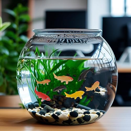 Miniatura 7 de 20 piezas de mini peces koi, lindos peces falsos en miniatura, mini figuras de peces dorados, mezcla de peces Koi coloridos, suministros de tanque