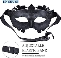 Vista 5 de Máscara de mascarada para hombre, máscara griega romana, máscara veneciana de media cara para baile de máscaras, Mardi Gras, fiesta de Halloween