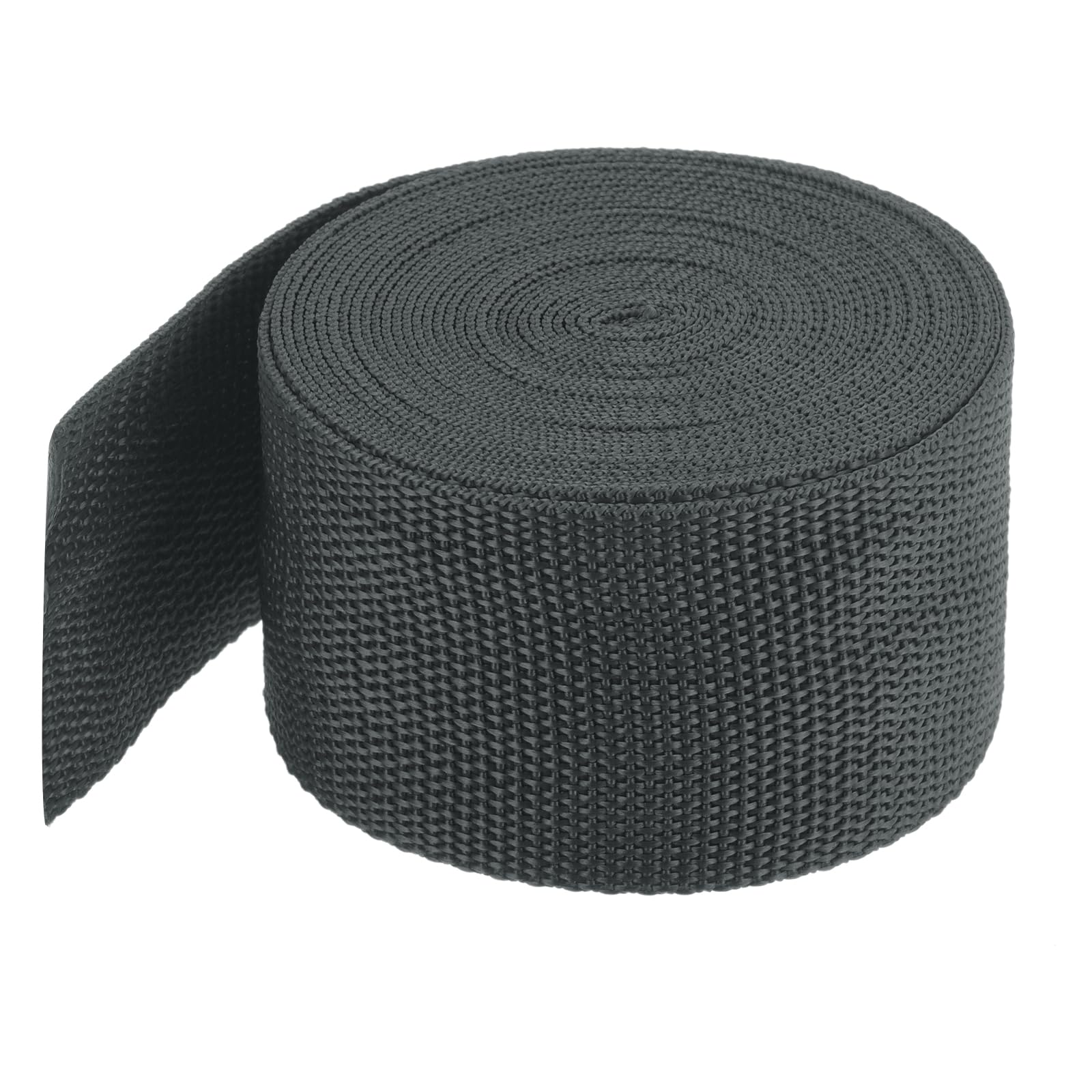 MECCANIXITY Lightweight Polypropylene Webbing Strap 2" 5 Yard Backpack Strapping Band Dark Grey for Outdoor Luggage Cargo Straps