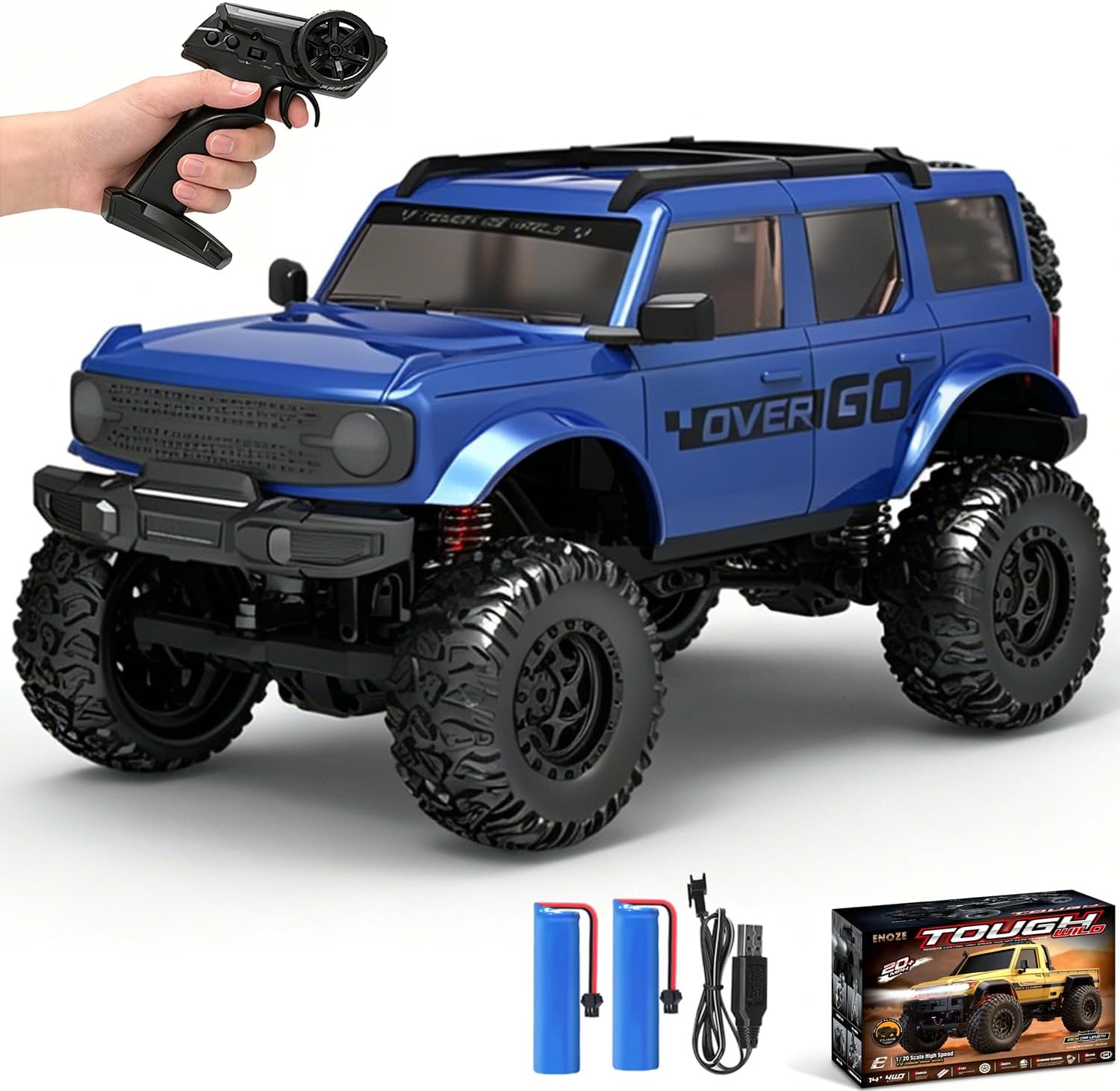 1:20 Scale RC Crawler RTR RC Rock Truck 4x4 2.4GHZ Hobby Grade Remote Control Car Model Vehicle RC Buggy (02-Blue)