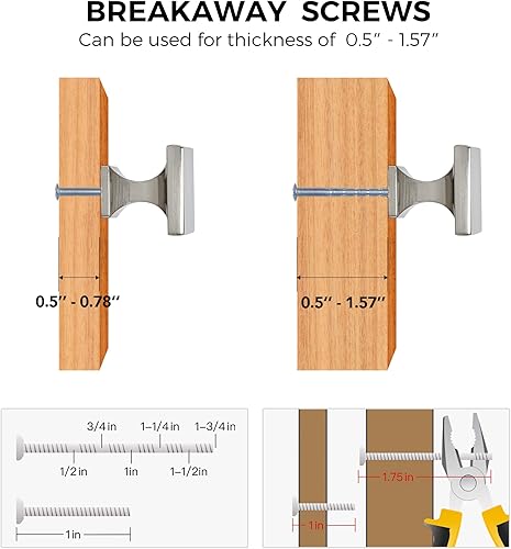 Miniatura 3 de Home Expert Paquete de 5 pomos de gabinete de cocina, pomos plateados para cajones de tocador, accesorios de cocina cepillados para armarios,
