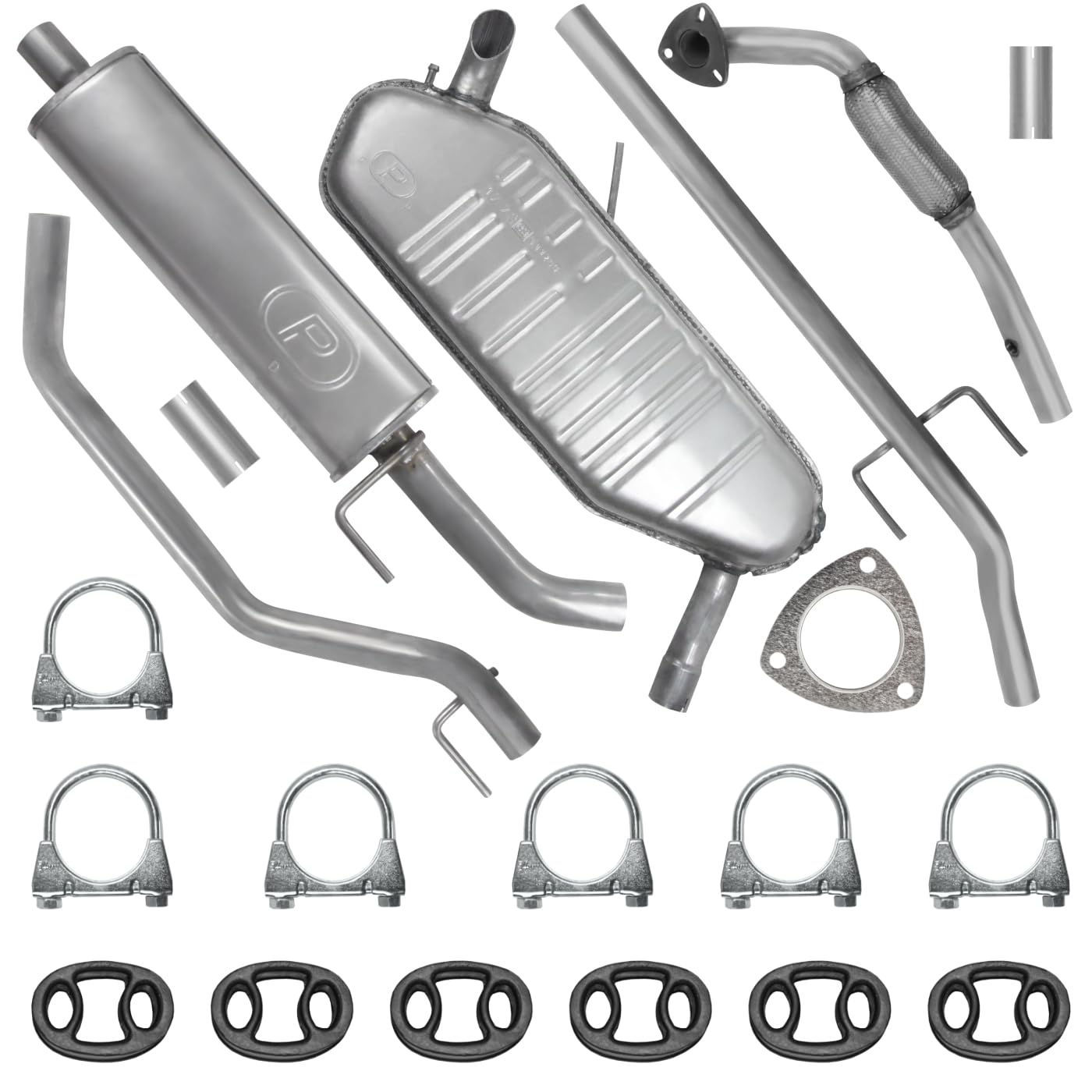Polmo Auspuff Schalldämpfer Set Für Opel Vectra C 1.6 1.8 2002-2005
