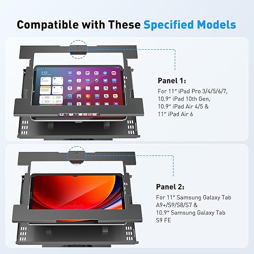 Miniatura 3 de AboveTEK Soporte de piso antirrobo para iPad, soporte robusto de seguridad para tableta, soporte de piso de tableta ajustable en altura con