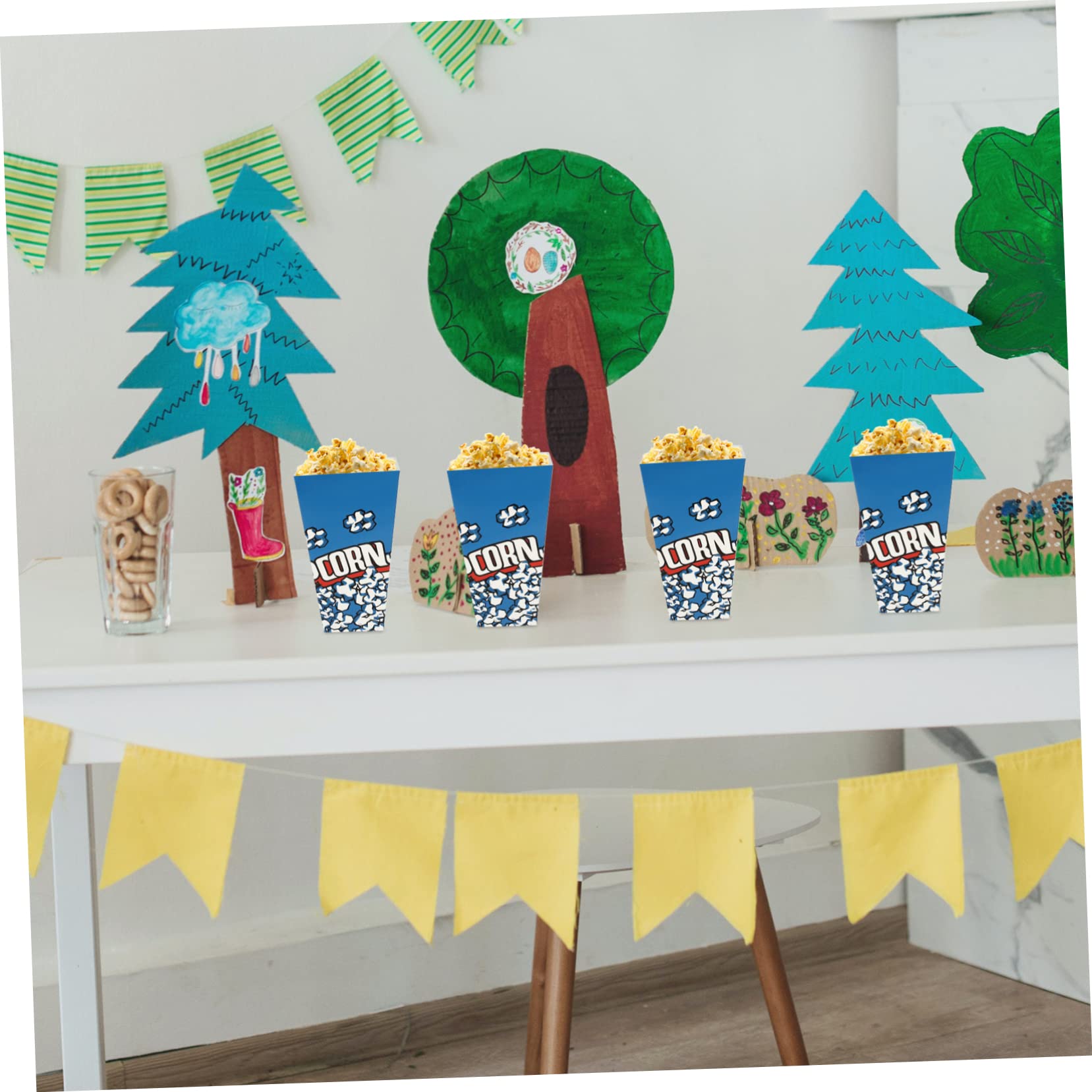 Toyvian Cajas De 100 Uds. Caja De Palomitas De Maíz Titulares De Palomitas De Maíz Tina De Palomitas De Maíz Contenedor De Palomitas De Maíz Cubo De Palomitas De Maíz Papel Microonda