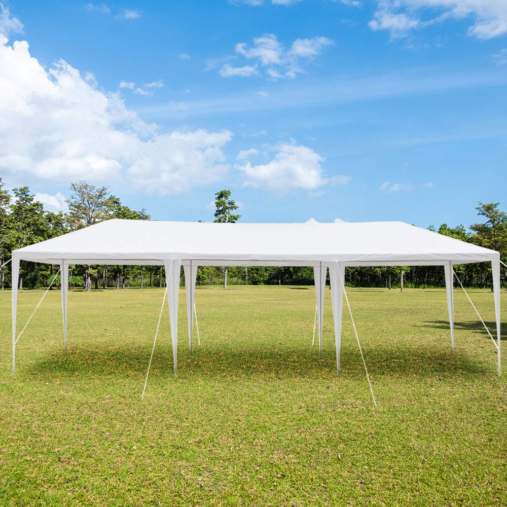 LEADZM Tonnelle de Jardin Pergola d'ombrage étanche 3x9x2,6m Tente de Réception Jardin avec 8 Bâches Amovibles pour Fête Mariage BBQ