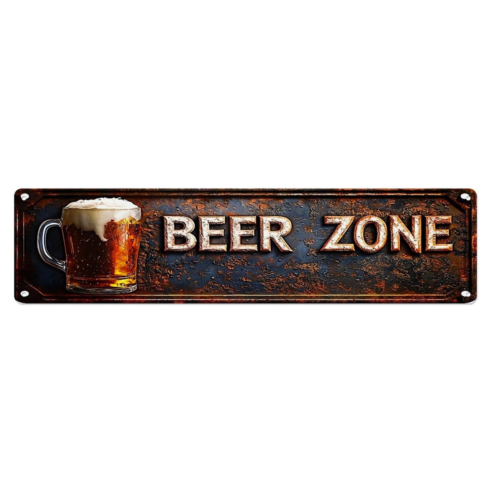 Beer Zone Sign With Mug Metal Tin Sign Plaque