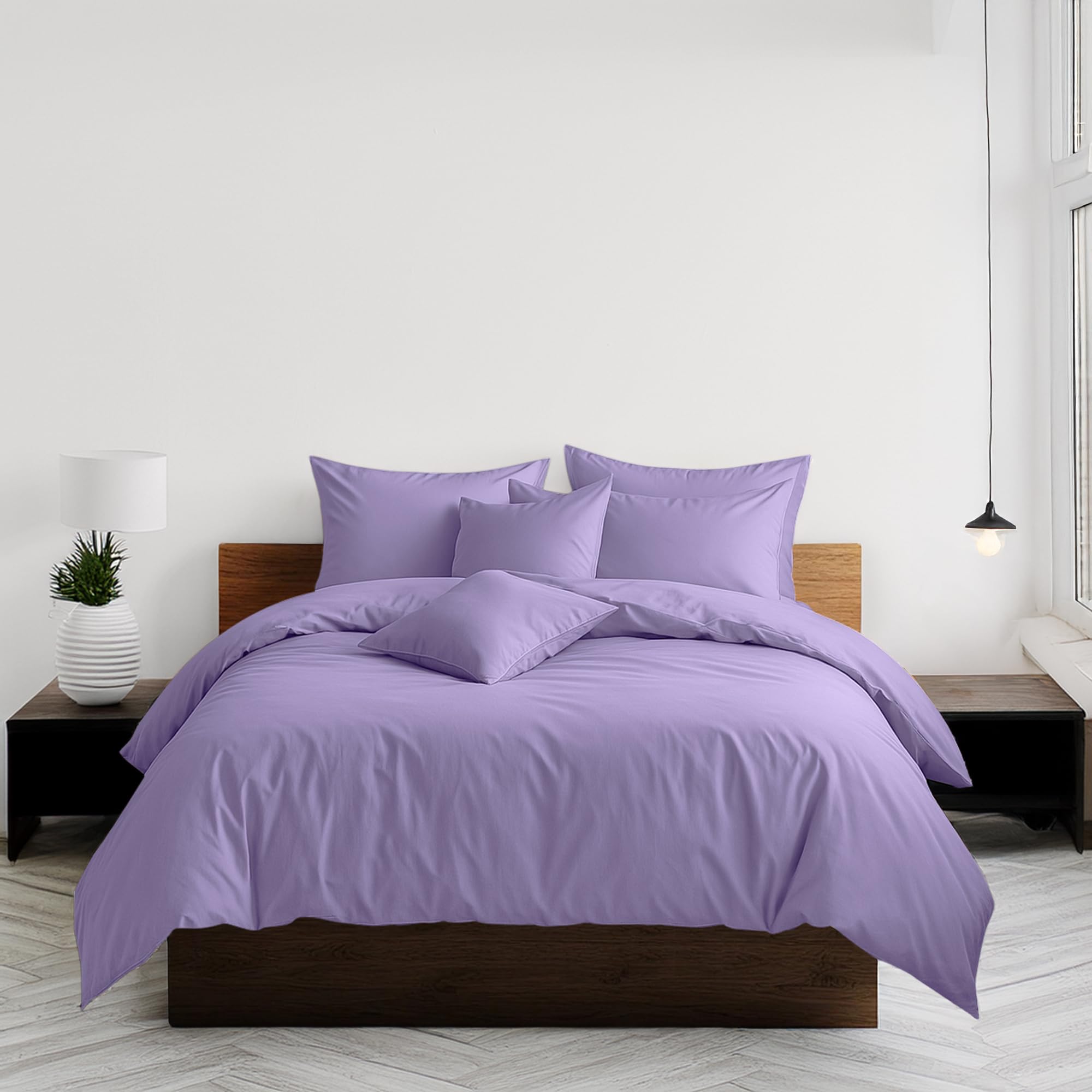 Snug City Polycotton Duvet Cover Set - Single Size - Lilac