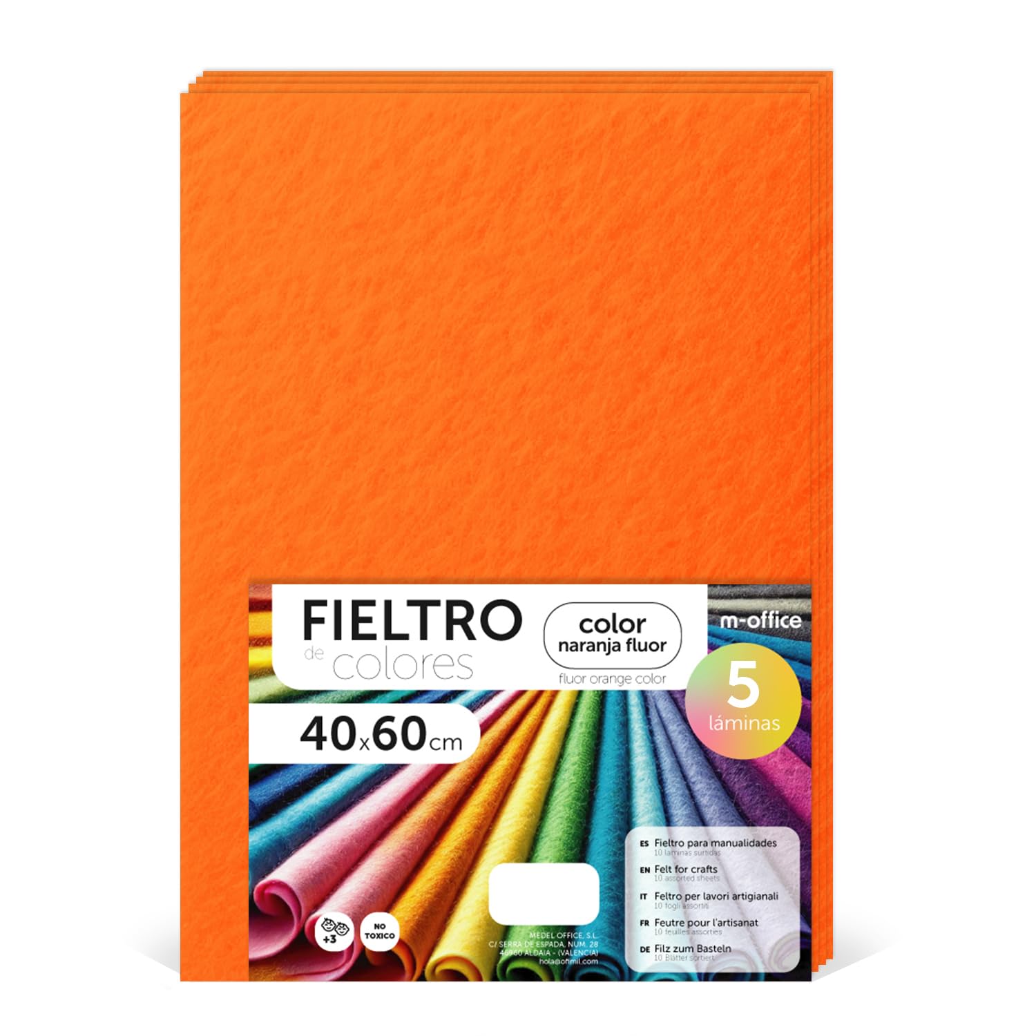 Fieltro para Manualidades, Fieltro de Colores, Suave y Flexible, Material para Costura, Telas Patchwork, Ideal para proyectos DIY, artesanía o decoración, 20x30cm - m-office (rojo, 10 uds) — view 99