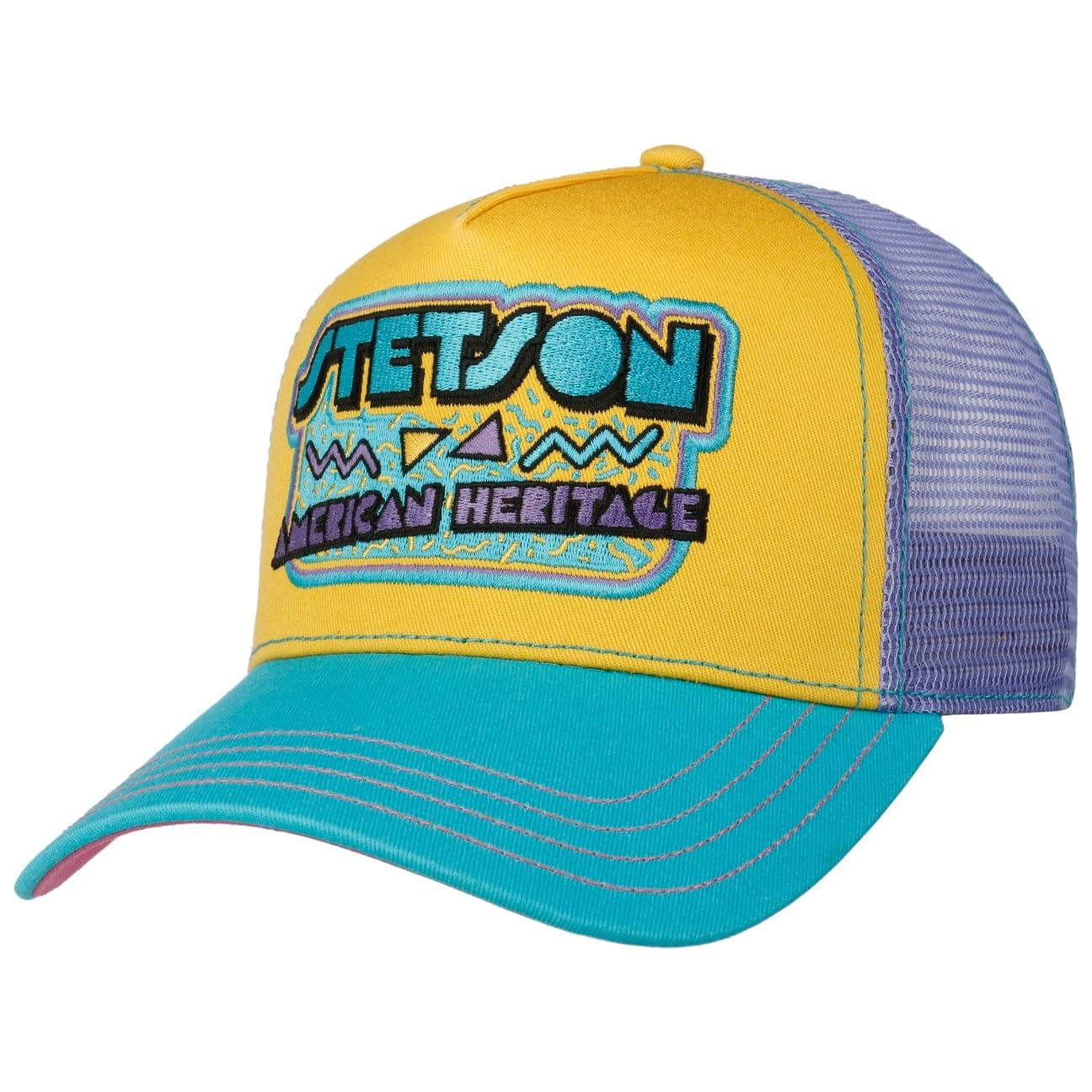 Stetson American Heritage 80s Trucker Cap Basecap Truckercap Truckercap - Gorra de malla para hombre y mujer, con visera y visera