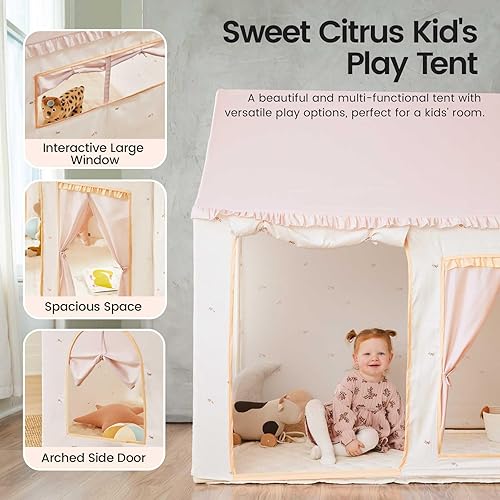 Miniatura 8 de Tiny Land - Tienda de campaña para niños y niñas, casa de juegos interior para niños pequeños, casa de juegos grande  Rincón de lectura (tienda de