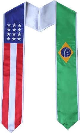 Del Mex Country and USA Flag Graduation Stole Sash International Graduate