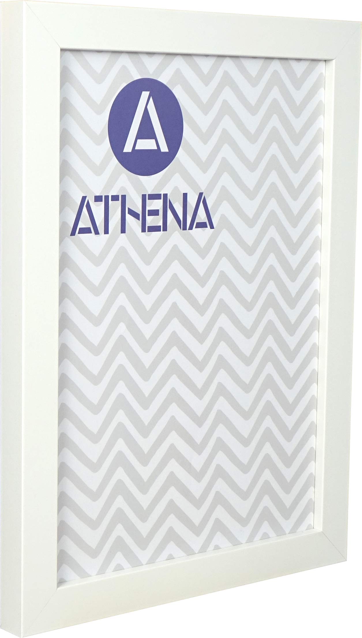 Athena White Matt Block Premium Wood Picture Frame 35 X 50Cm - 35 X 50 Cm Frame - Photo Frame - 35X50 Frame Matt With Clear Styrene Sheet & Wall Mounted Hook – 50 X 35 Cm