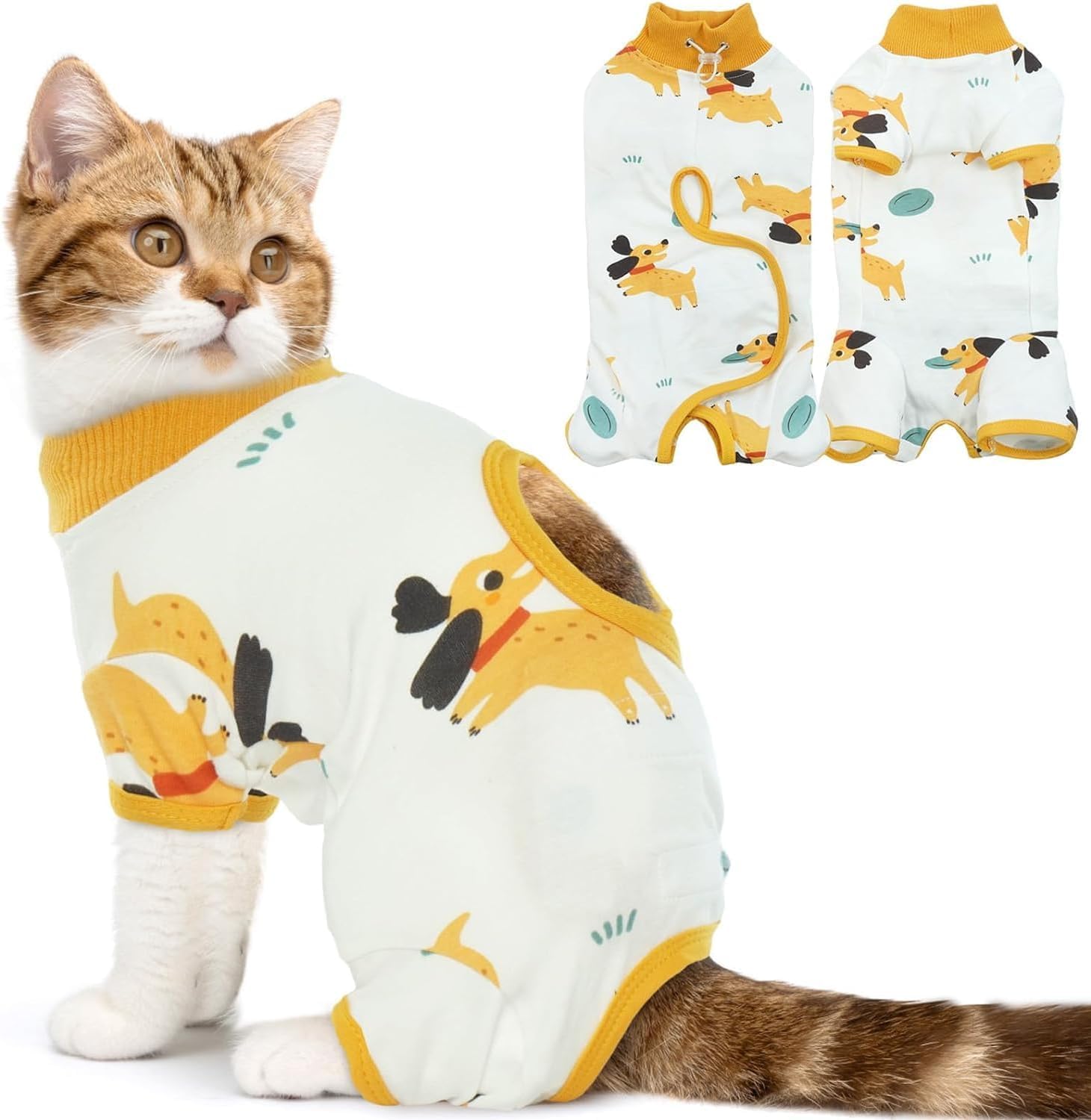 DENTRUN Cat Surgery Recovery Suit Female Male, Soft Cone Alternative Onesie