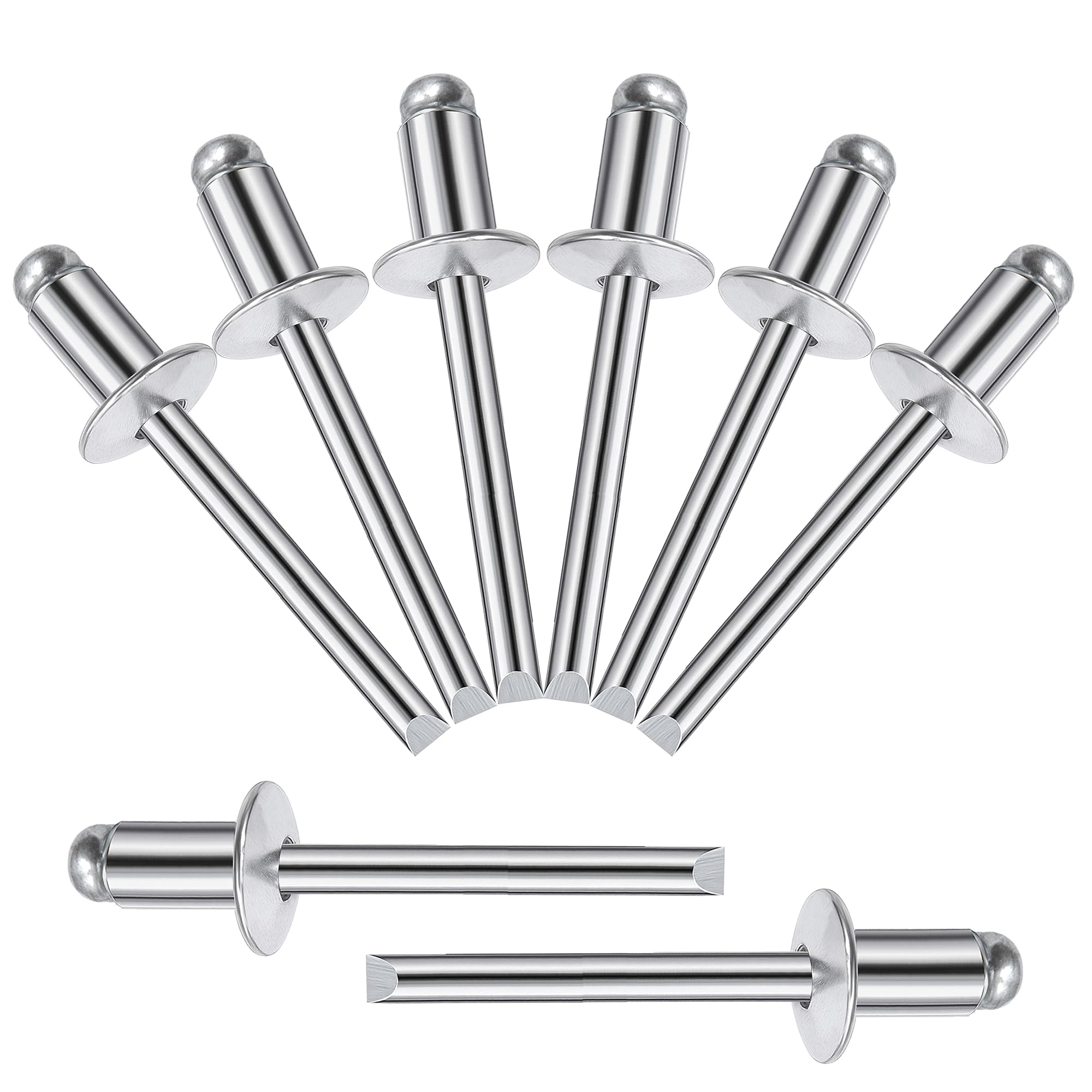 Rivetti Ciechi in Alluminio 6 x 10 mm 60 Pezzi Argento