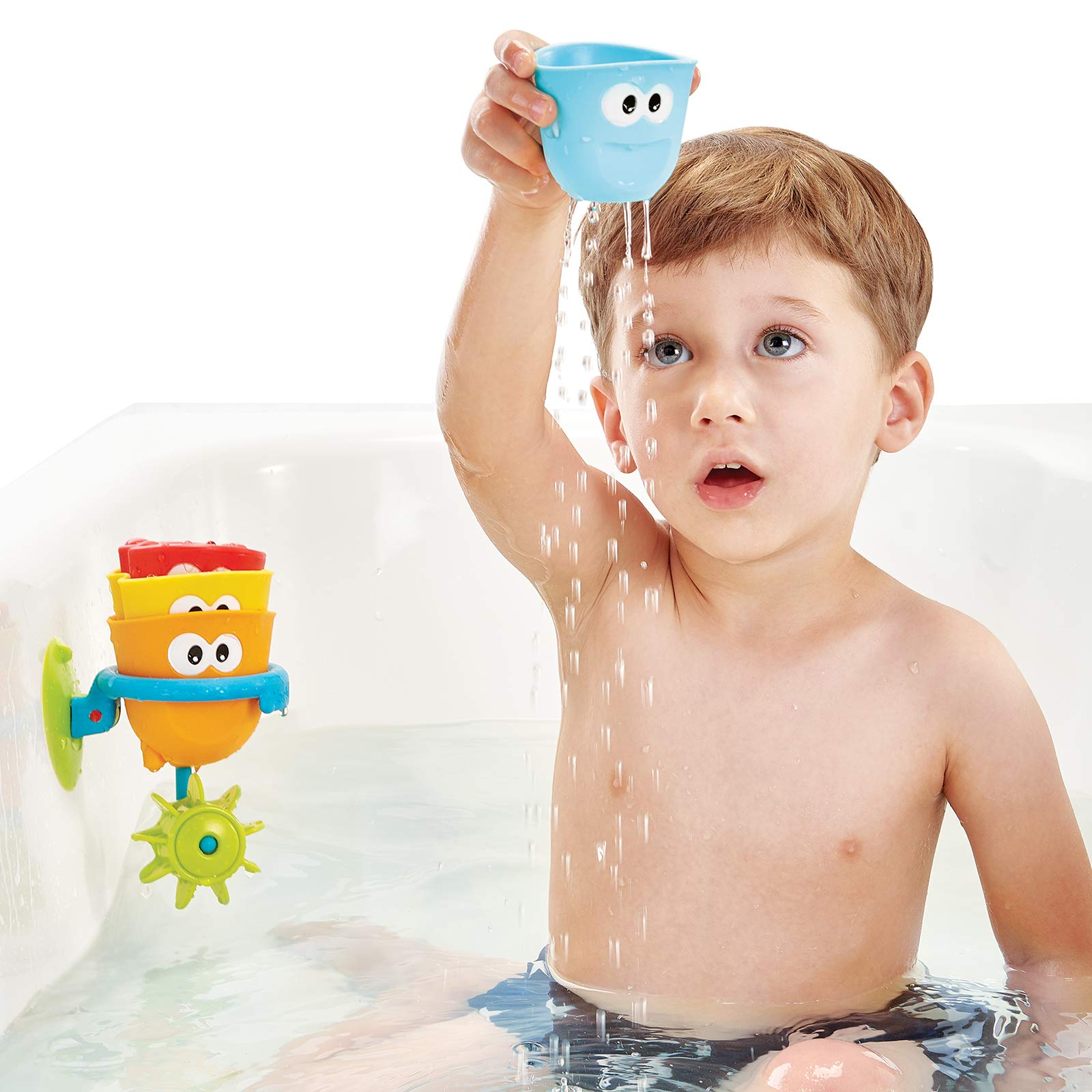Vasitos Divertidos Yookidoo Para La Bañera – 4 Tazas De Colores Con Distintas Formas De Verter Agua, Juguete Educativo STEM Para Manos Pequeñas