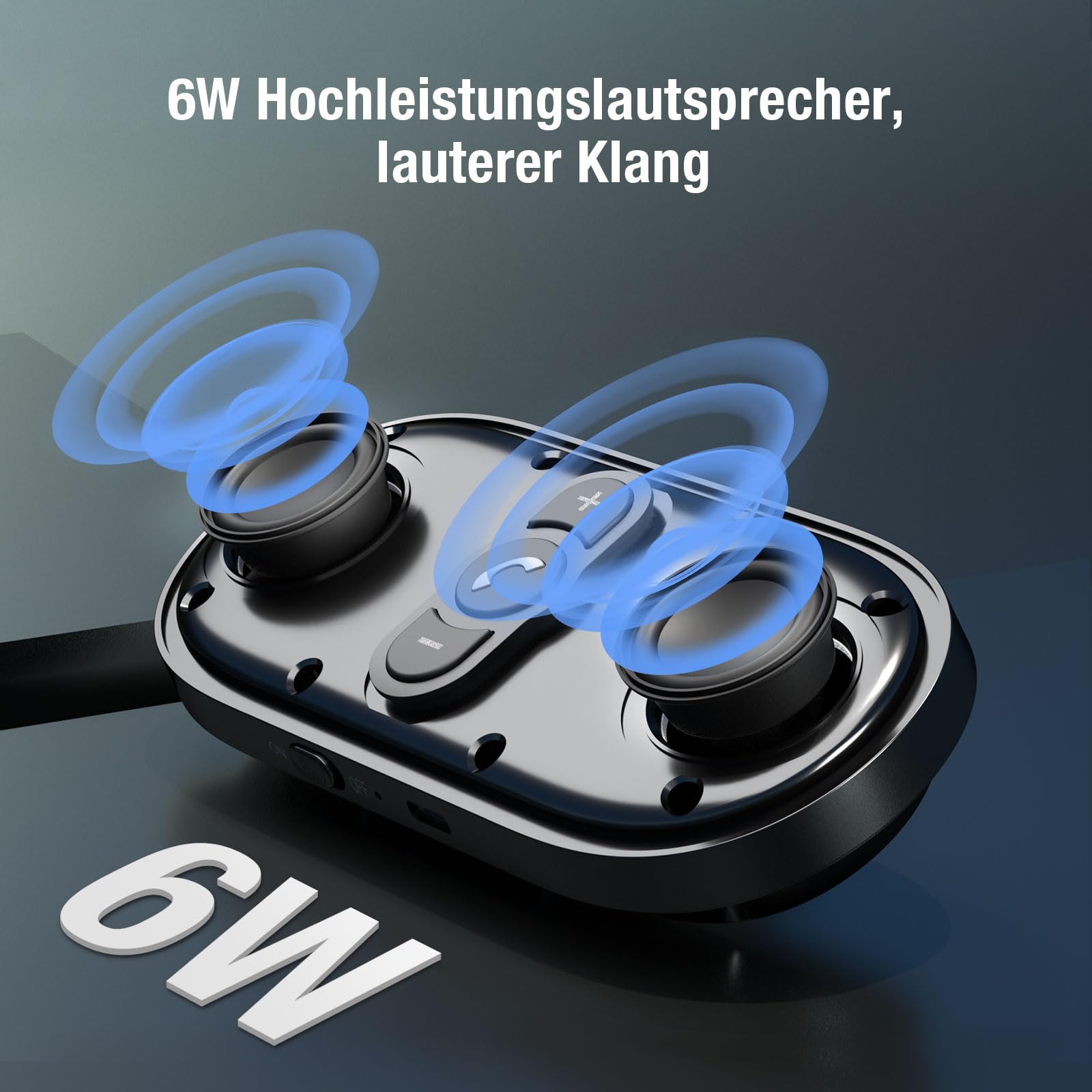 Freisprecheinrichtung für Auto Bluetooth 5.1 Wireless Freisprechanlage | mit Clip Verbindet Siri & Google Assistant Unterstützung Auto EIN Aus Lauter 6W Lautsprecher für GPS Musik Telefon, Schwarz