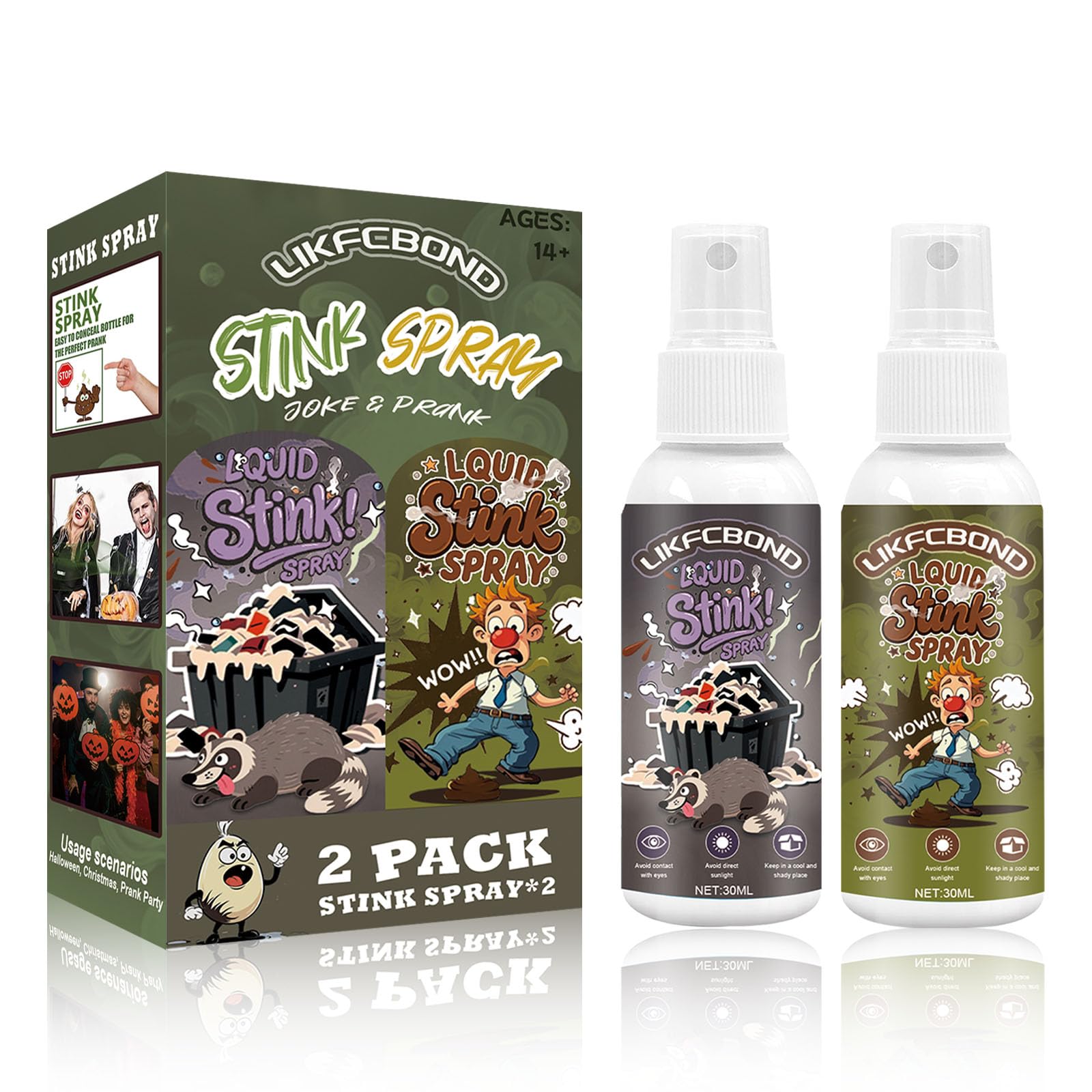 Prank Spray Extra Strong 60ml, Stinky Spray Weird Stuff, Super Potent Gag Spray, Funny Prank Gift for Party, Office Joke, Bus, Elevator (30ml*2)