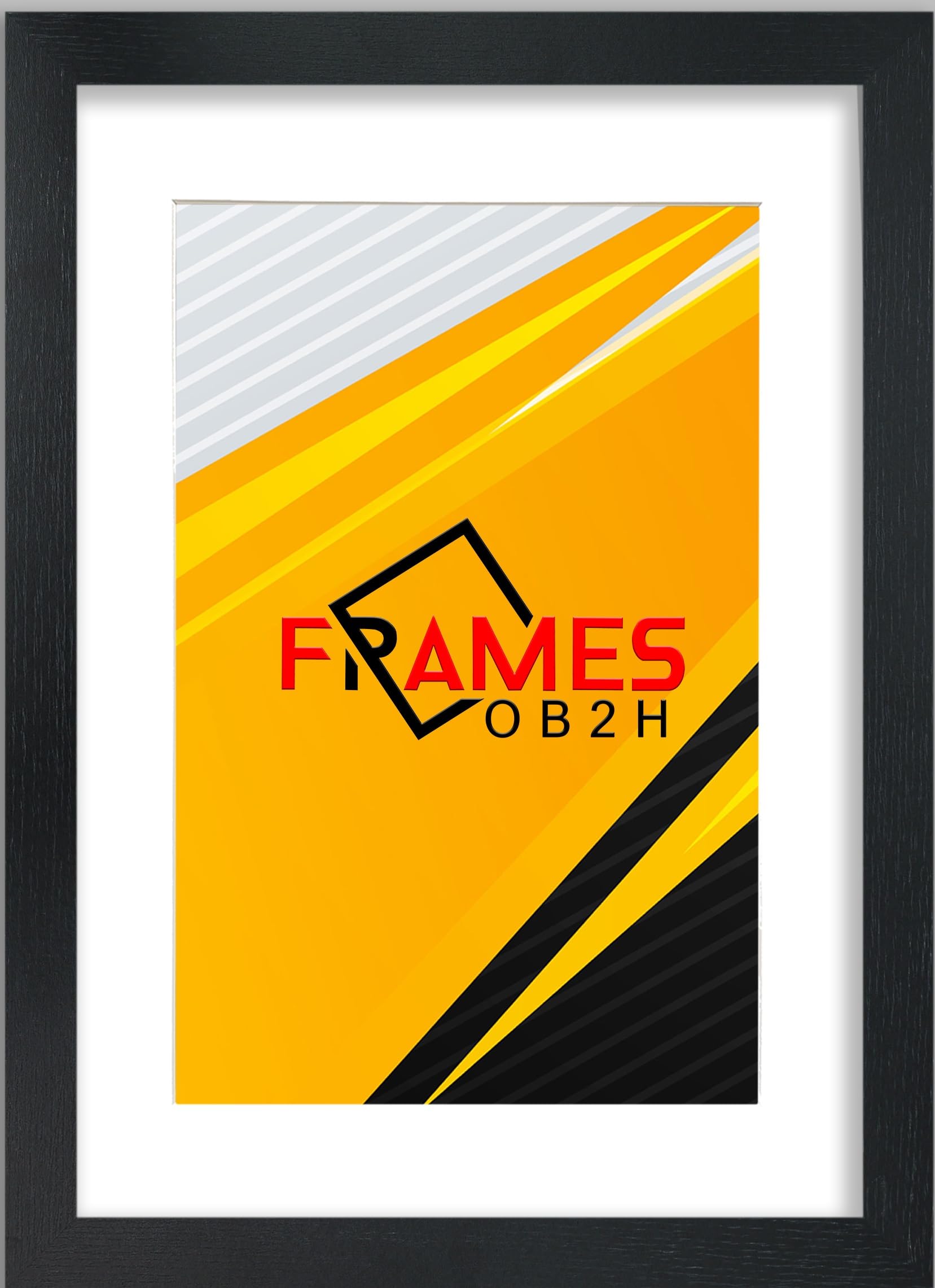 Black frame with white mount Oak frame with white mount (Modern, Black frame with white mount, A1 Frame for A2 Picture size)