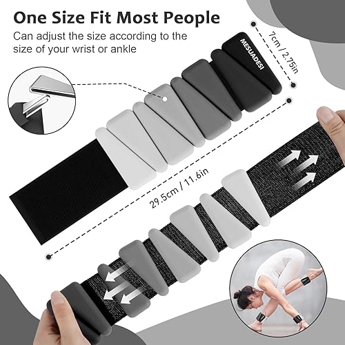 Miniatura 5 de Pesas de muñeca y tobillo para mujer, juego de 2 pesas ajustables para tobillo, pesas para brazos y piernas, pesas para caminar, yoga, pilates,