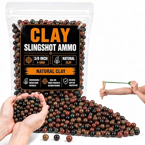 14.4OZ Slingshot Ammo - Sukh Sling Shot Ammo Balls Biodegradable Professional Slingshot Ammo Balls for Shooting and Hunting Target Practice, Black, Dark Red, Yellow, Green