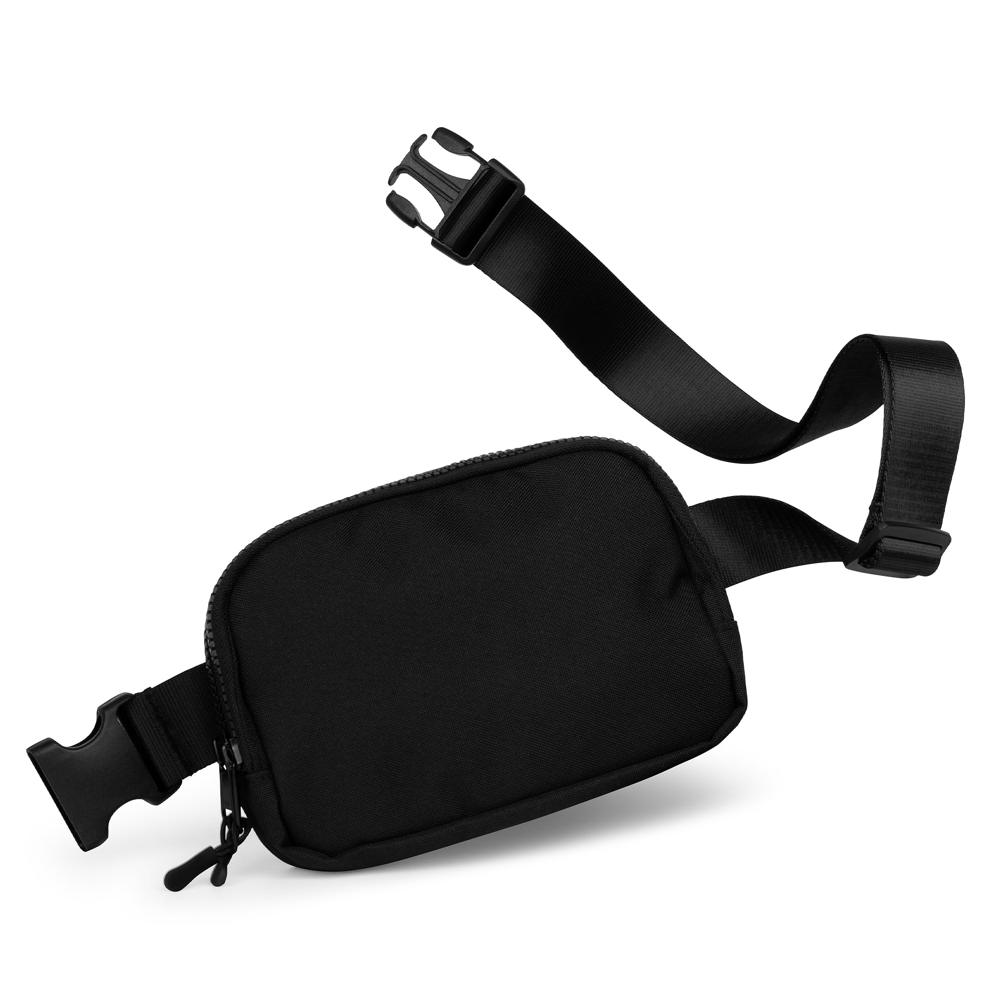 Waist Bag Funny Packs for Women Men Belt Bag with Adjustable Strap Crossbody Bag Fashion Waist Packs Workout Running Travel Bag with Three Zipped Pockets(Classic Black)