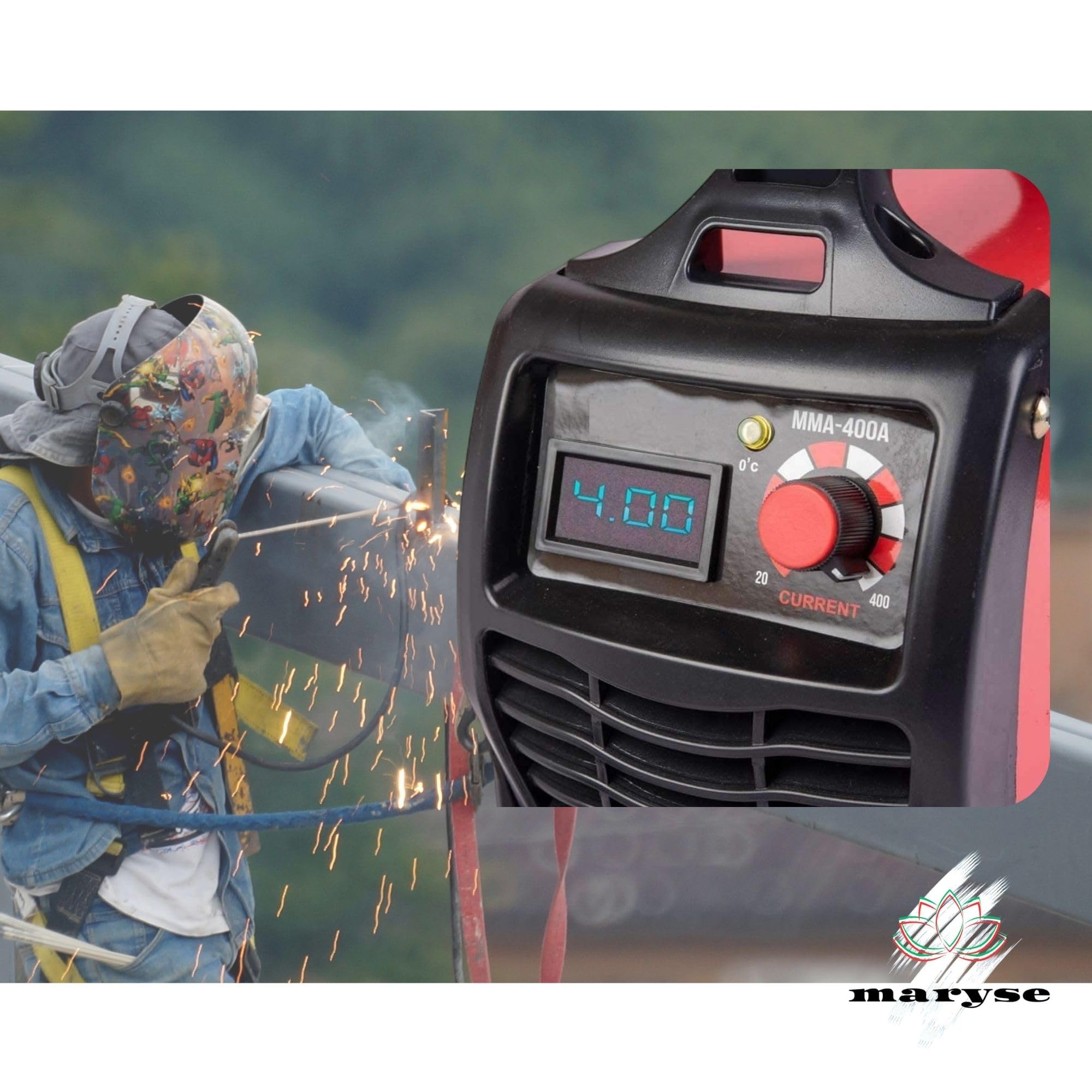 Saldatrice a Elettrodo Inverter 600A Regolabile Portatile con Valigetta