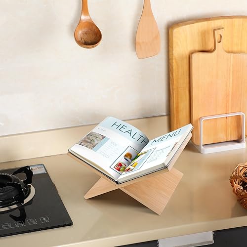 Miniatura 5 de Geetery Soporte para libros de lectura, soporte abierto para libros de texto abierto y cerrado, libro de cocina, revistas, libros de texto, recetas
