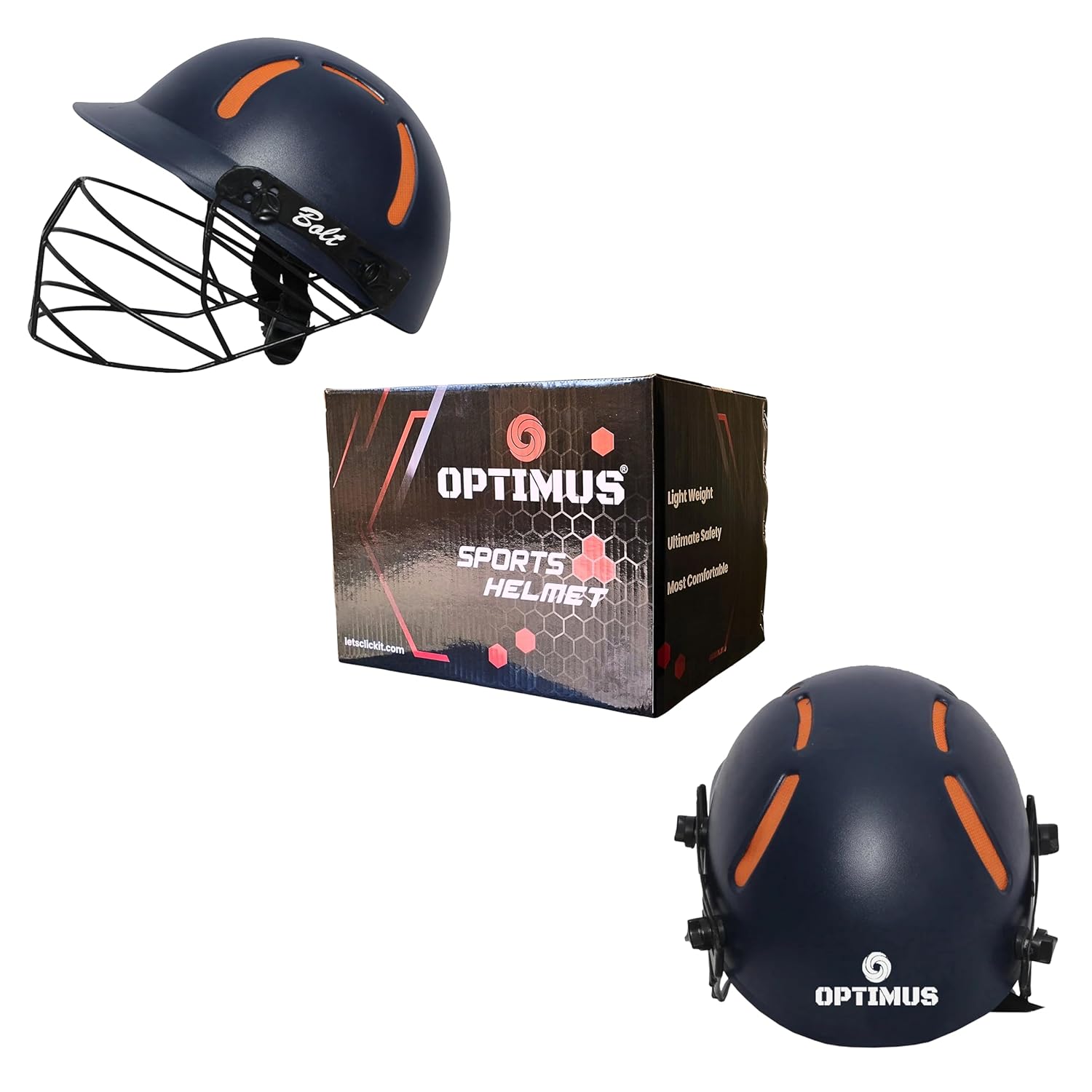 Buy Optimus® Bolt Cricket Helmet with Adjustable Steel Grills & High