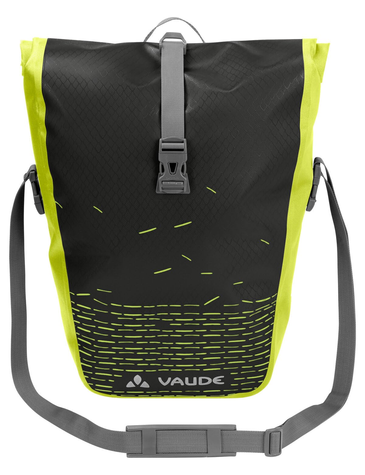 VAUDE Fahrradtasche für Gepäckträger Aqua Back Print Single, 1 x 24 L in Grün, Hinterradtasche wasserdicht, Fahrrad Gepäckträgertasche hinten, einfache Befestigung – Made in Germany