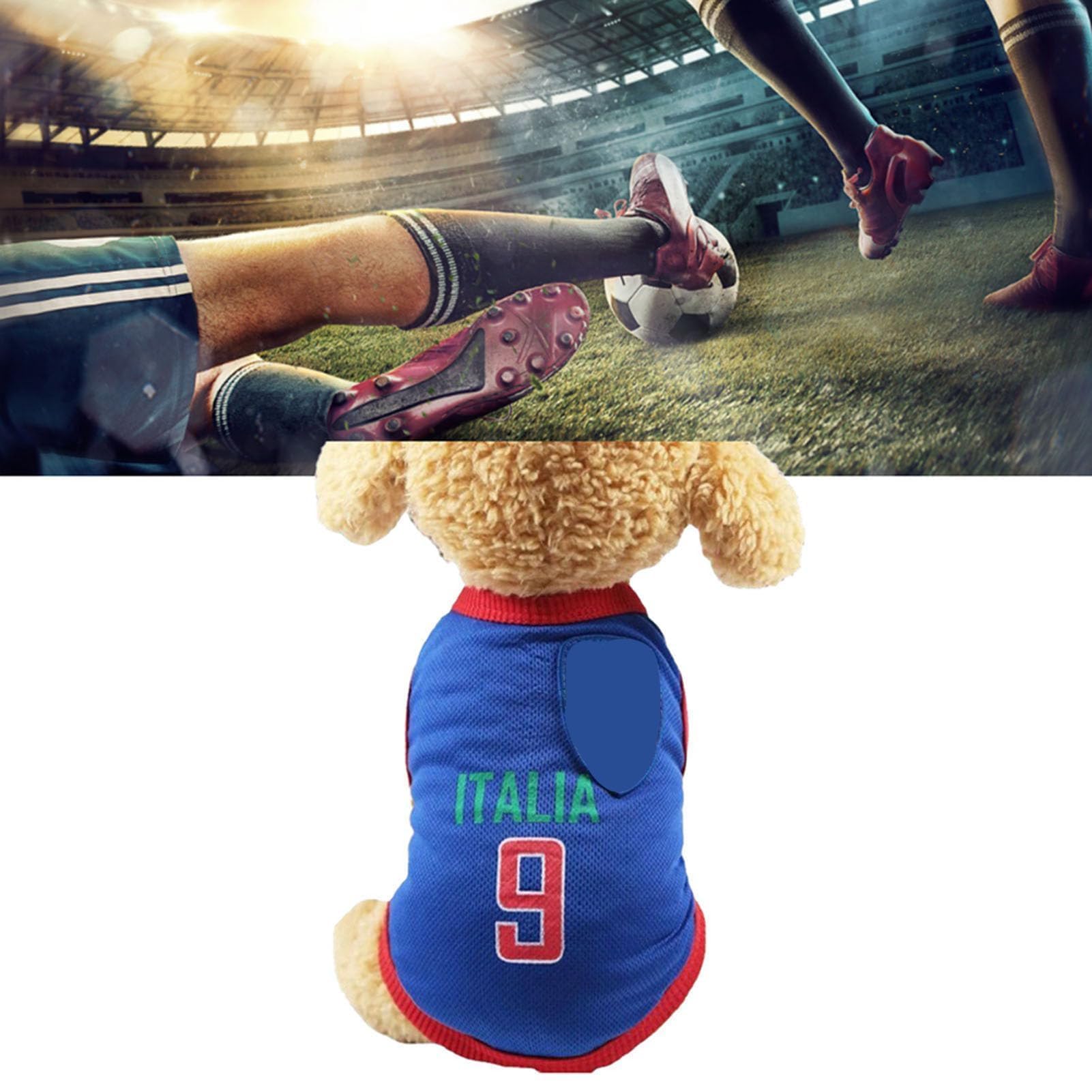 Maglia da calcio per cani, maglietta wm per cani, maglia da calcio per animali domestici, gilet della nazionale di calcio sportivo, magliette per cani piccoli, medi e grandi (xl-blu)