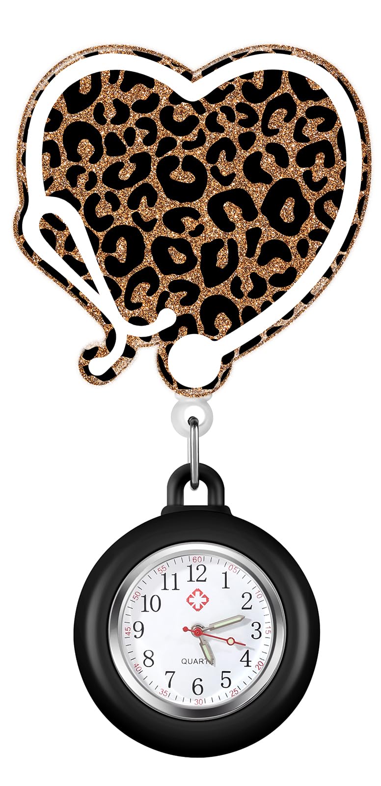 Plifal Nurse Pocket Watch Nursing Badge Fob with Second Hand - Retractable Clip On Clock with Secondhand for Medical Staff Women Men