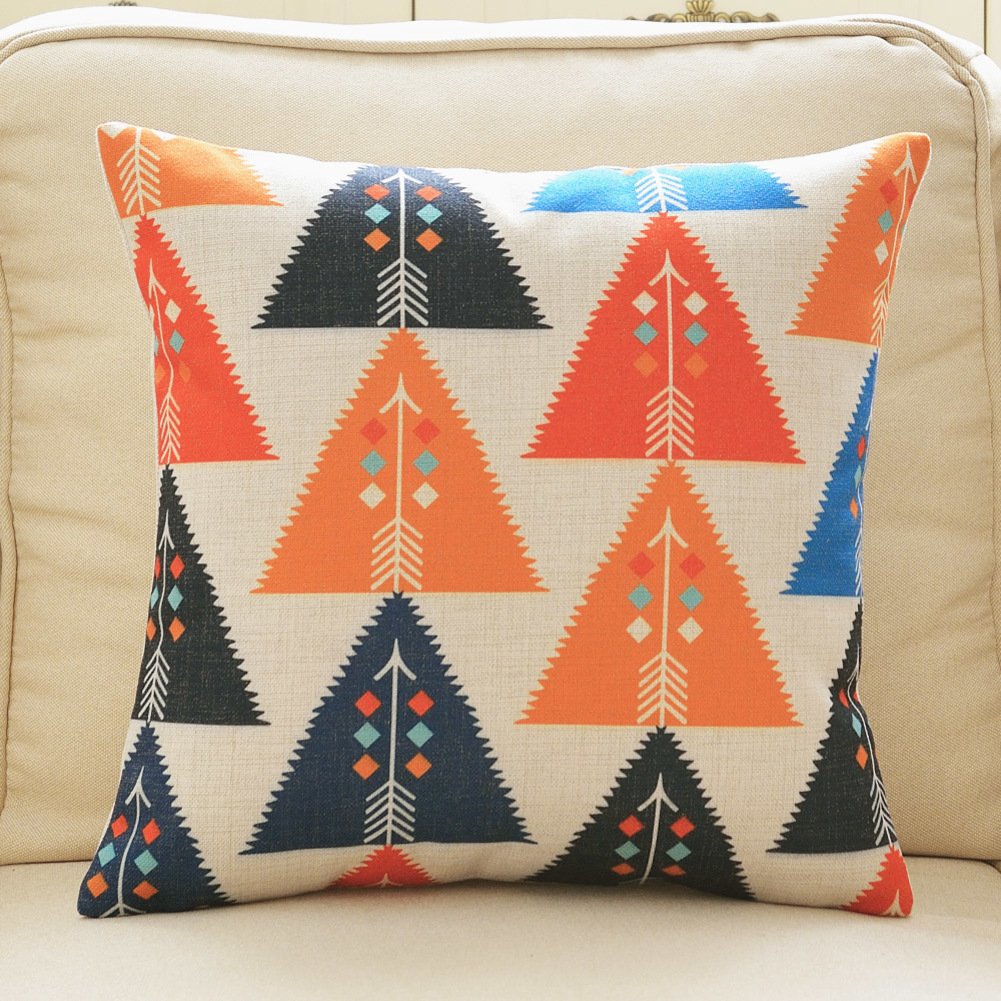 Coussin du canapé 55x55cm et oreiller lombaire motif géométrique tête de lit
