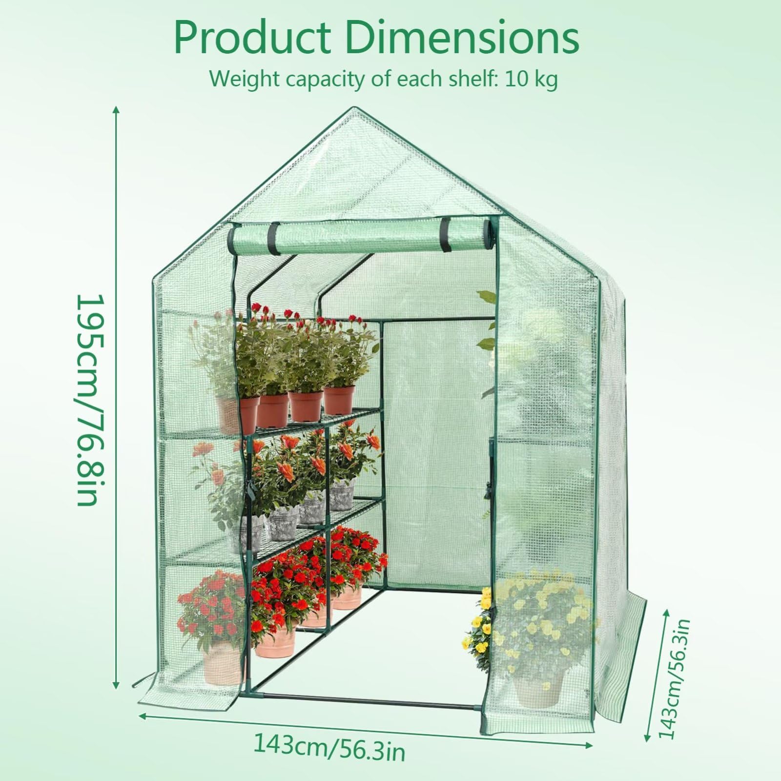 Mini-Gewächshaus, Pop-up-Gewächshaus, PVC-Gewäch Produktbild-Vorschau 13