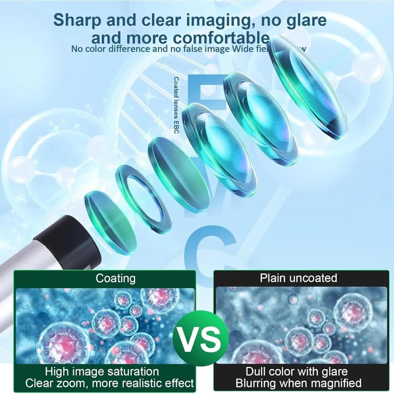 microscopio, Microscopio, Alcance Binocular 40x-2000x HD Herramienta Óptica De Laboratorio Inspección para Adultos