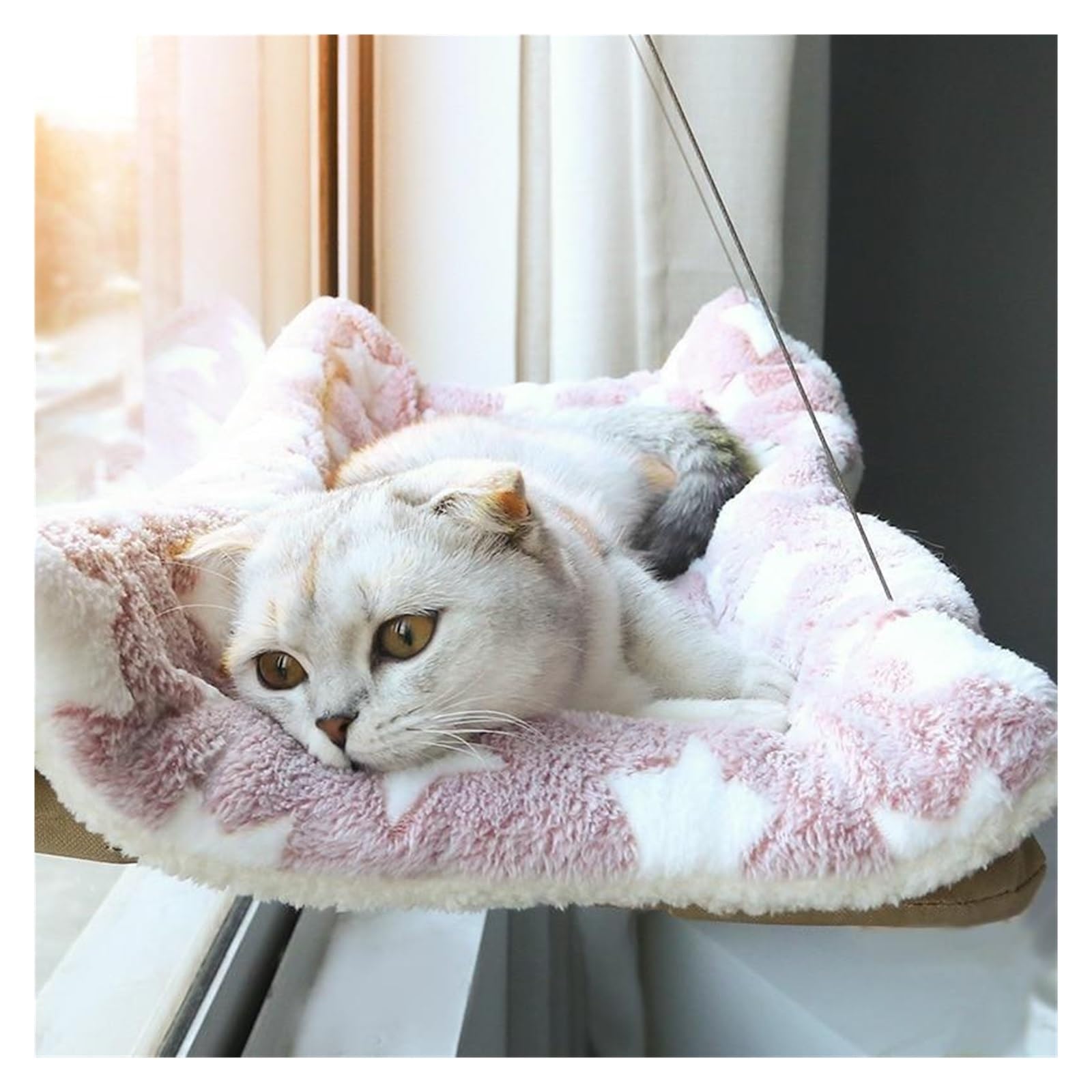 Haustier Katze Hängematte Hängen Bett Lager 20Kg Bequeme Sunny Fenster Sitz Halterung Kätzchen Klettergerüst Zubehör Stabil Komfortabel(Navy Blue)